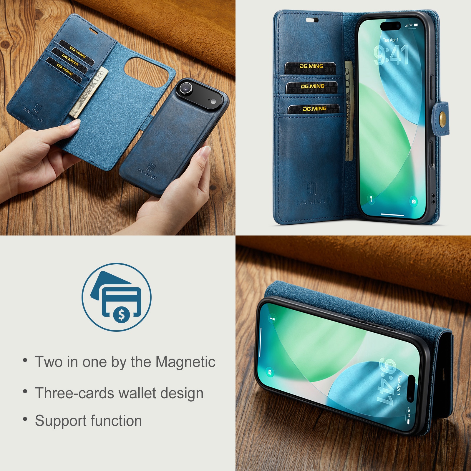 Cover portafoglio Magnet Wallet iPhone 17 Air Blue
