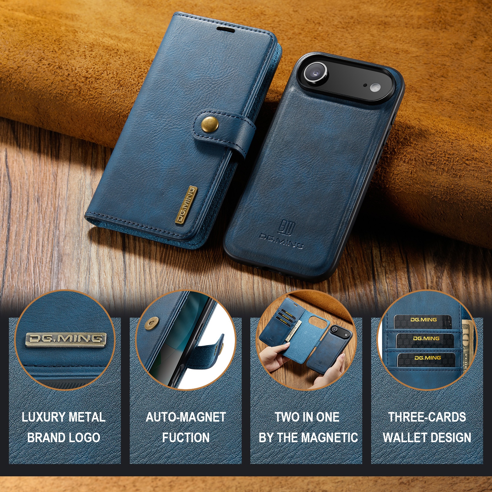 Cover portafoglio Magnet Wallet iPhone 17 Air Blue
