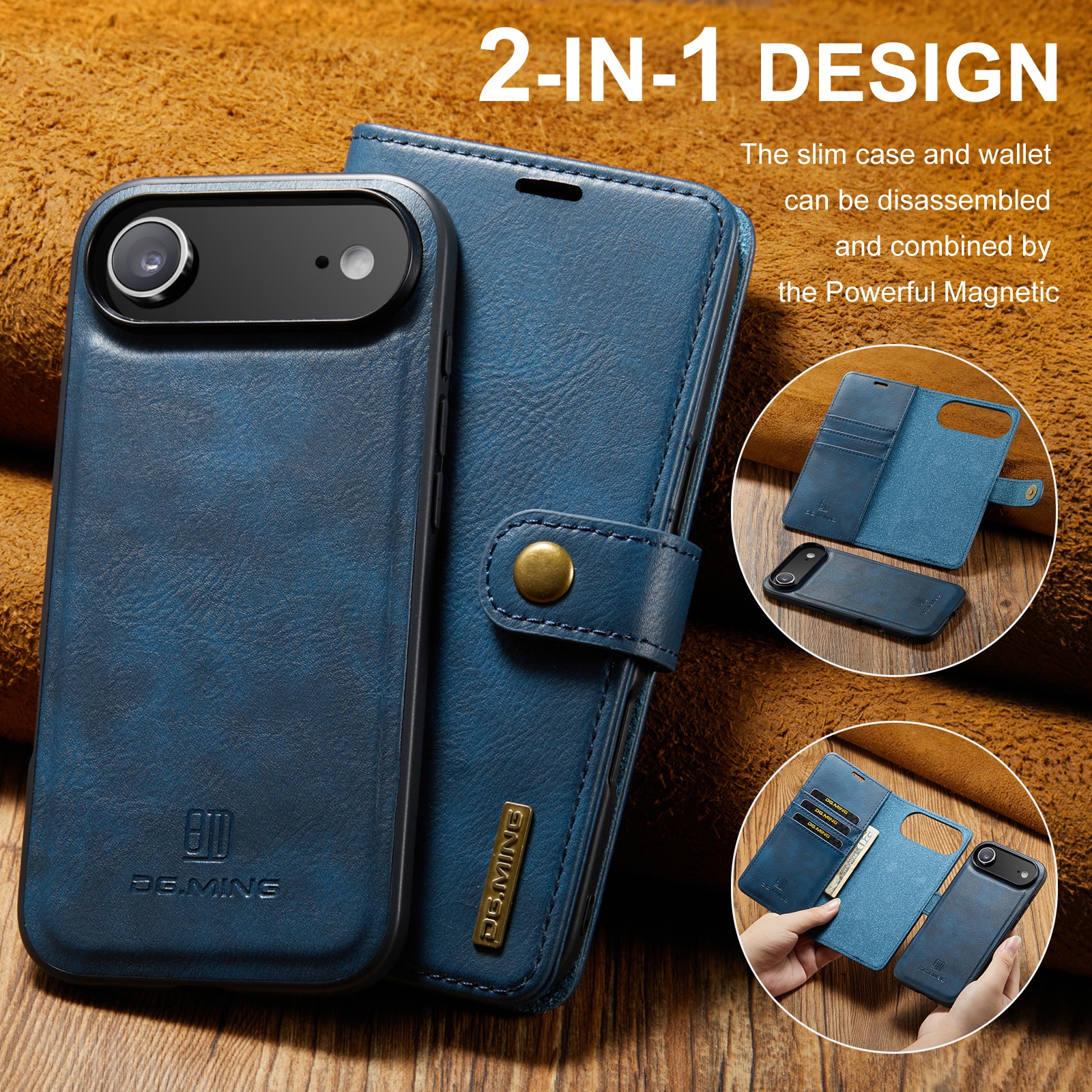 Cover portafoglio Magnet Wallet iPhone 17 Air Blue