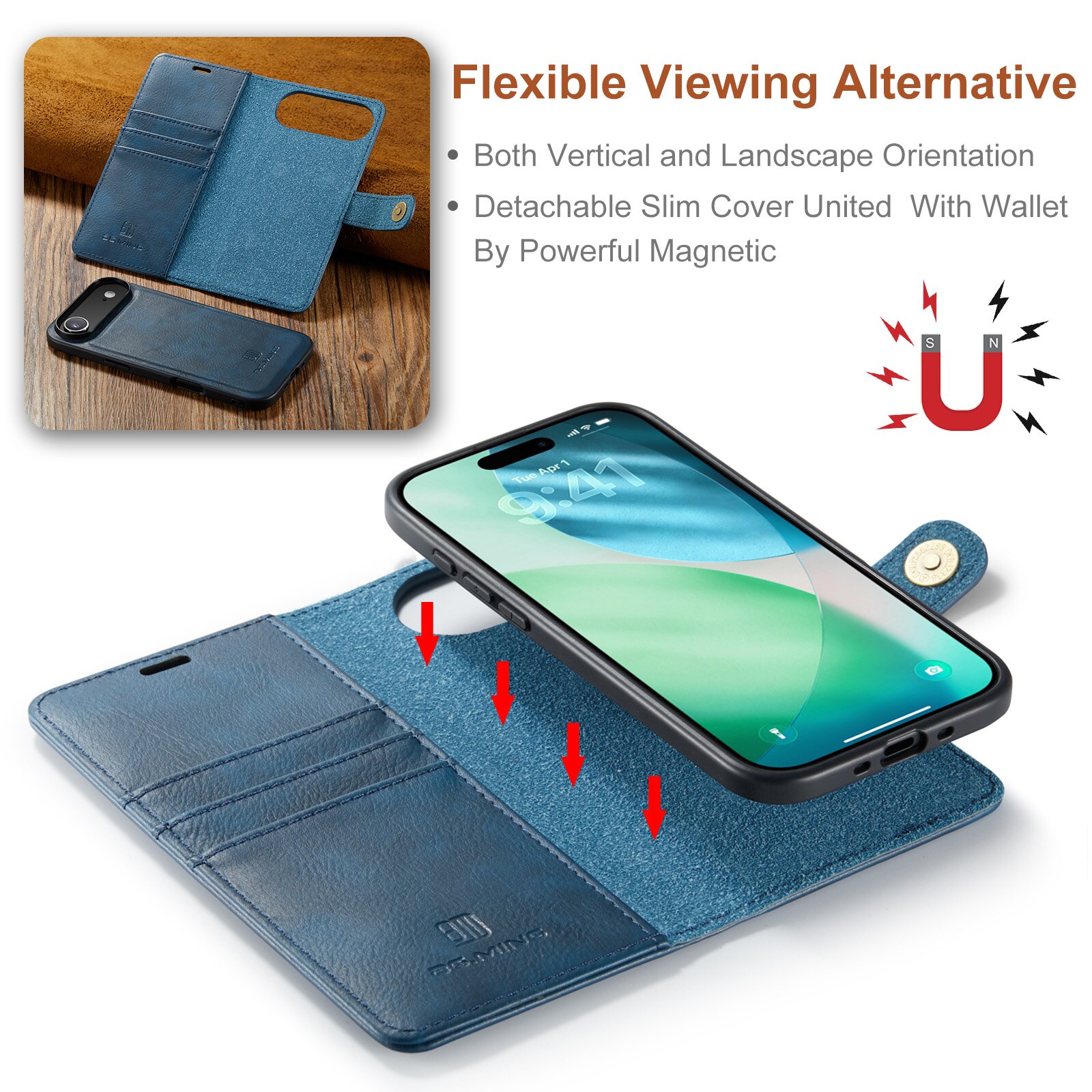 Cover portafoglio Magnet Wallet iPhone 17 Air Blue
