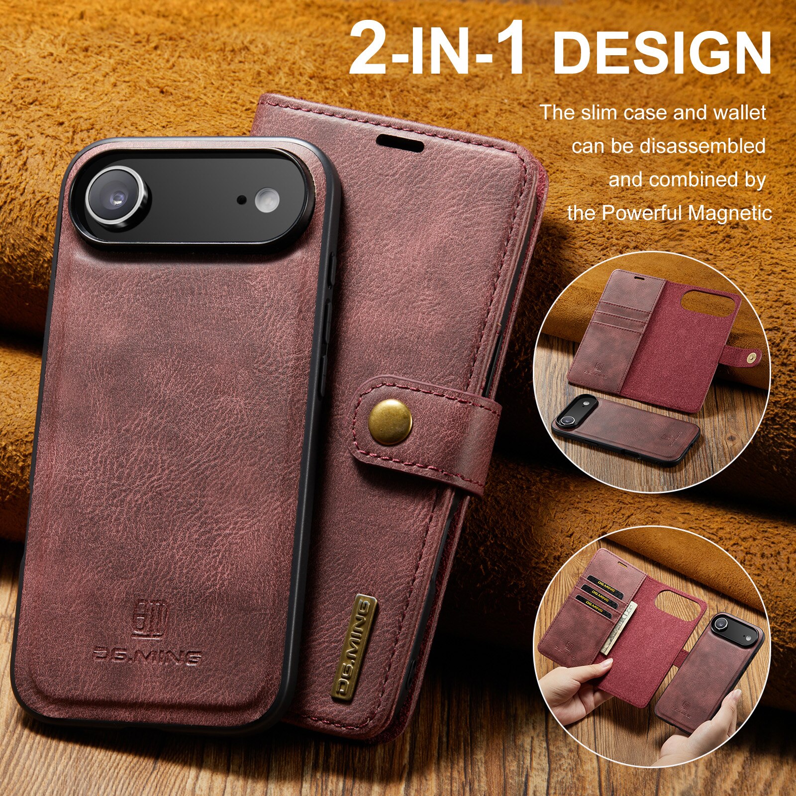 Cover portafoglio Magnet Wallet iPhone 17 Air Red