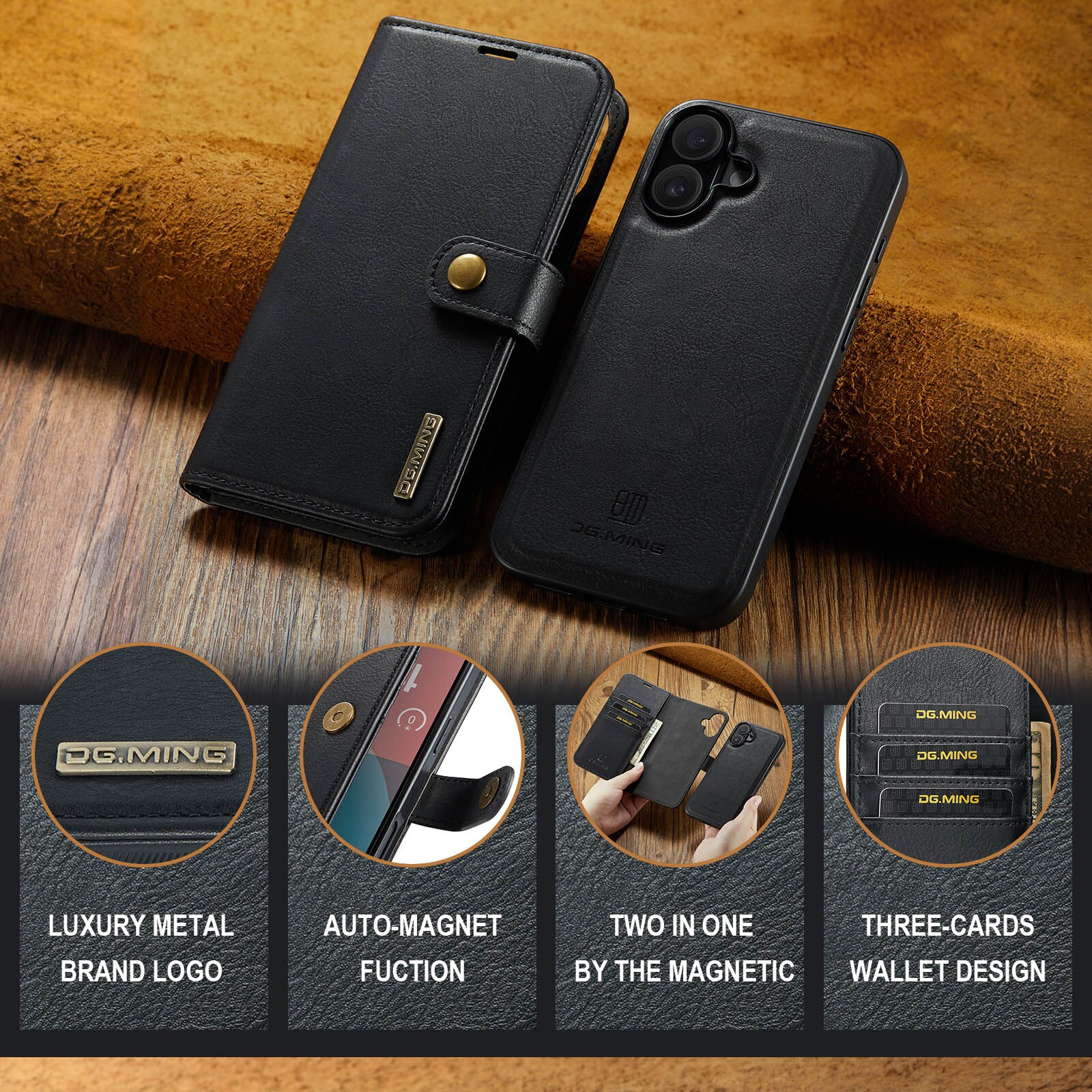 Cover portafoglio Magnet Wallet iPhone 17 Black