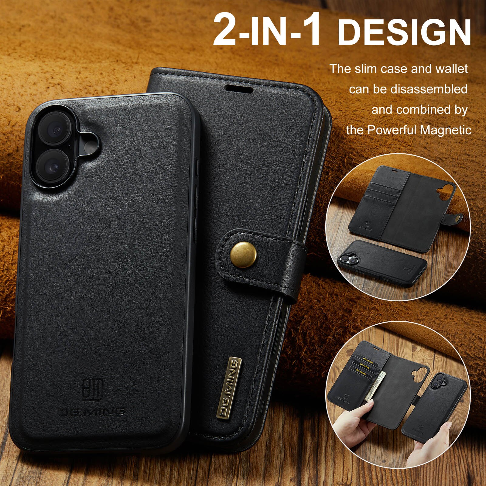 Cover portafoglio Magnet Wallet iPhone 17 Black
