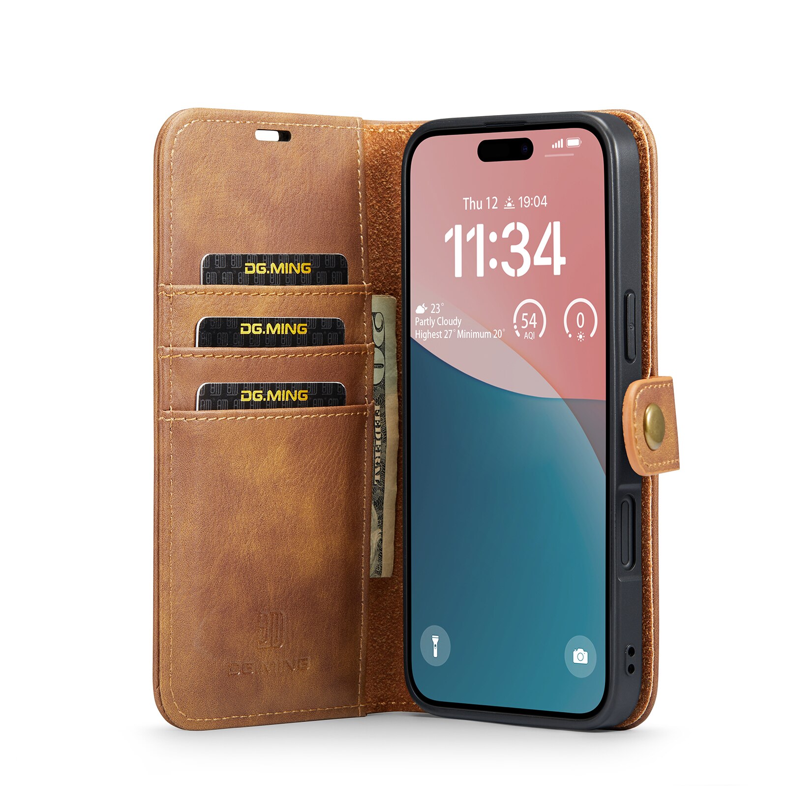 Cover portafoglio Magnet Wallet iPhone 17 Cognac