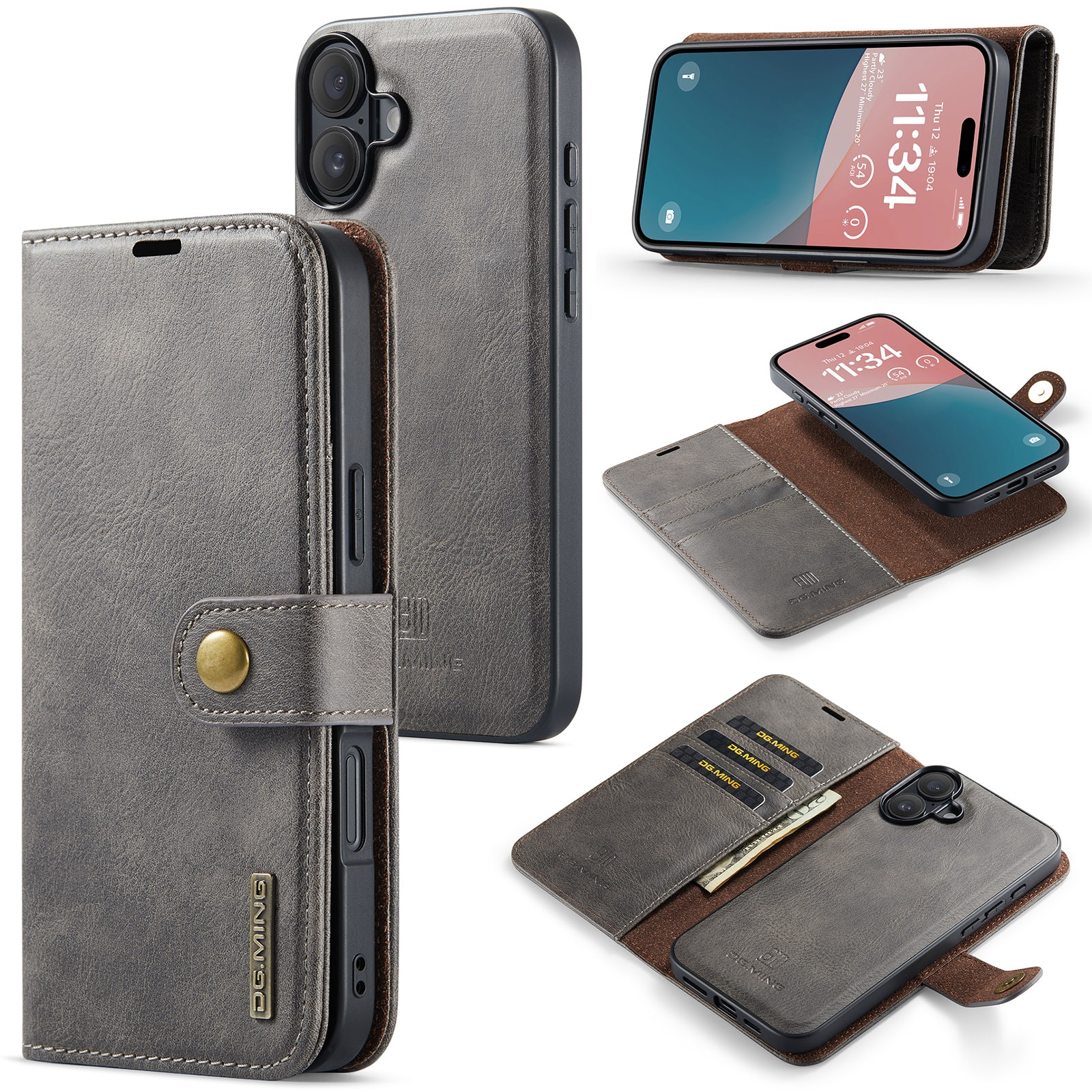 Cover portafoglio Magnet Wallet iPhone 17 Brown