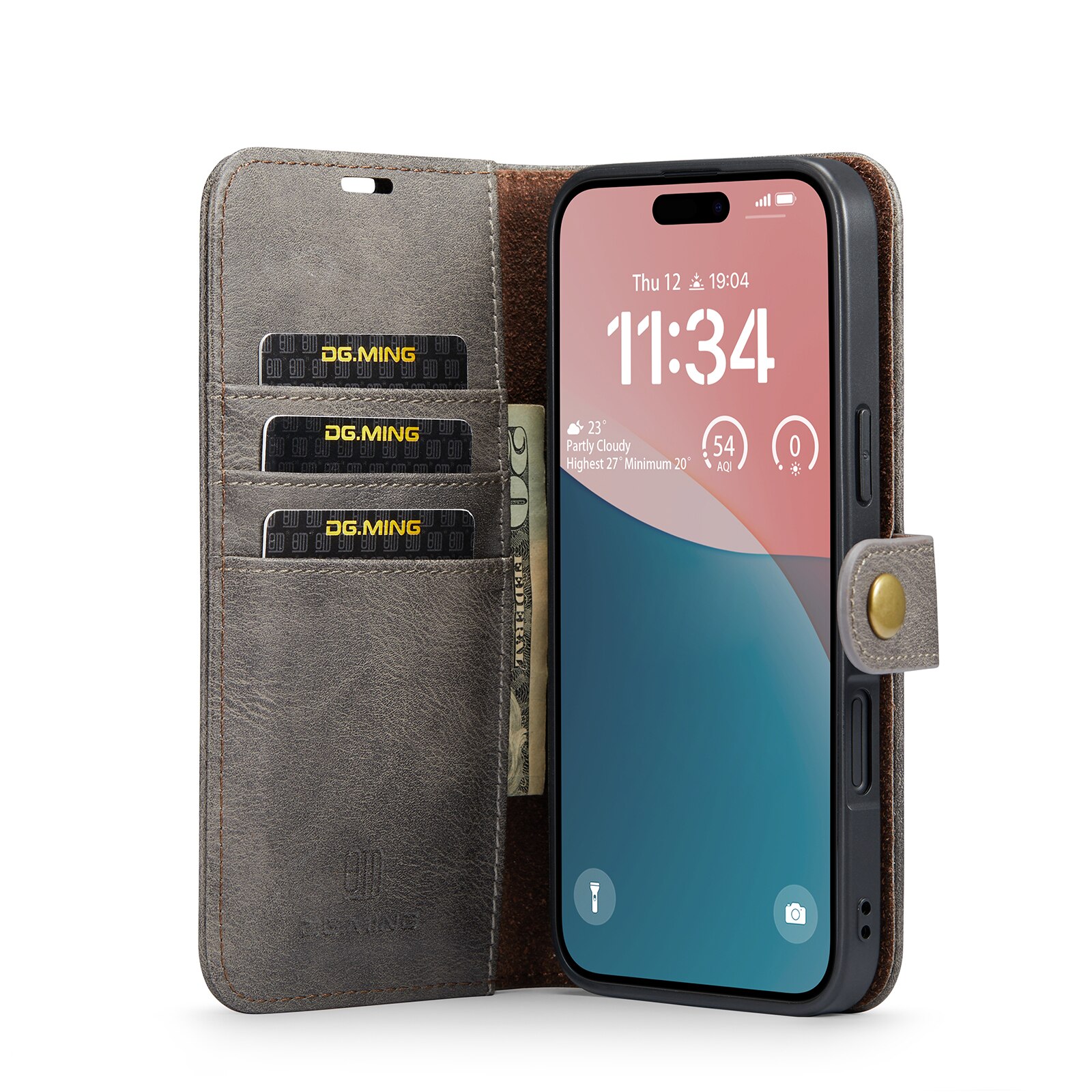 Cover portafoglio Magnet Wallet iPhone 17 Brown