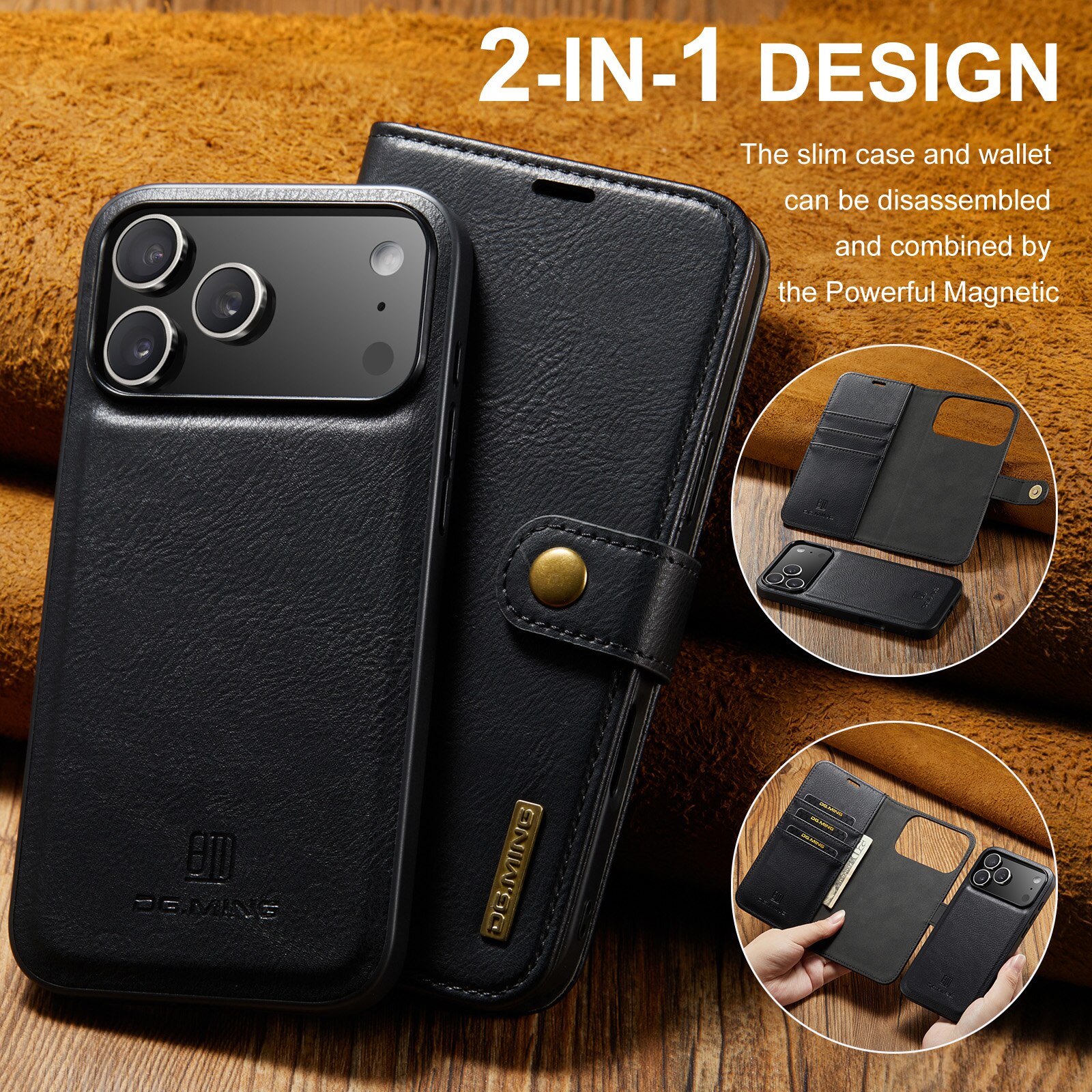 Cover portafoglio Magnet Wallet iPhone 17 Pro Black