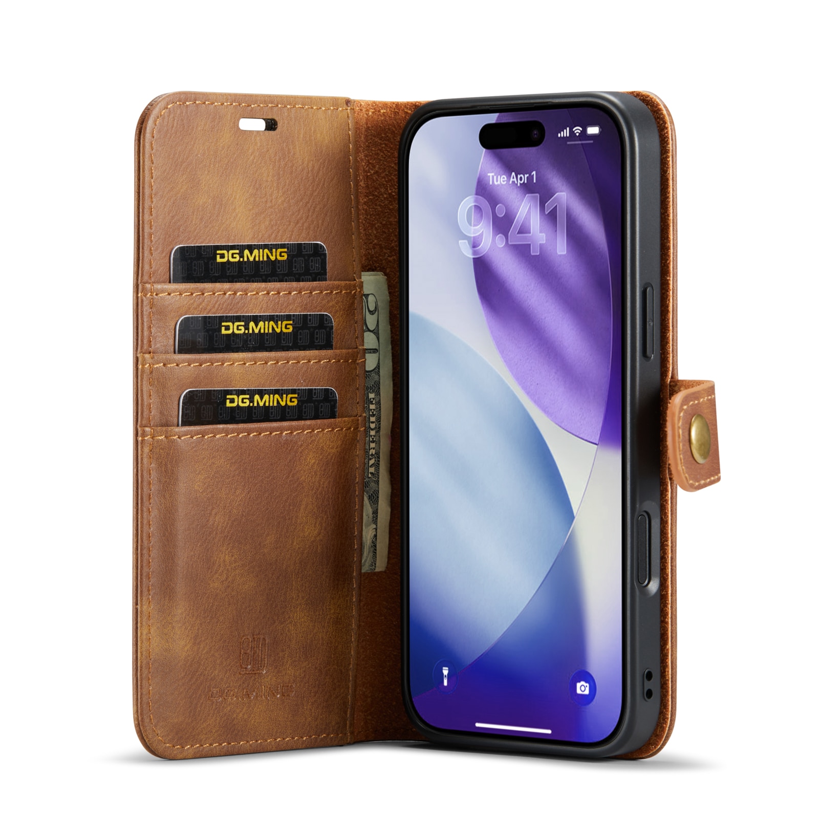 Cover portafoglio Magnet Wallet iPhone 17 Pro Cognac