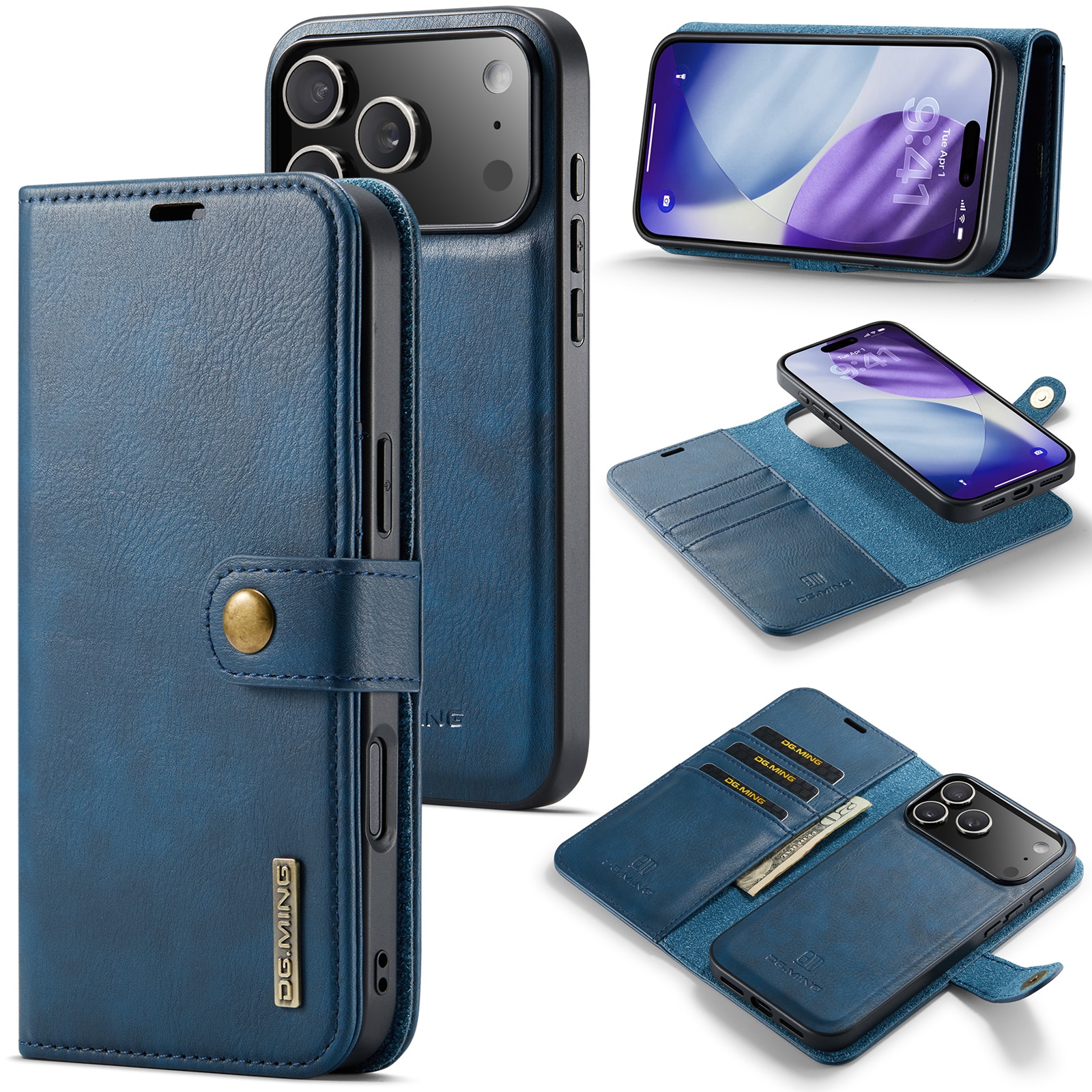 Cover portafoglio Magnet Wallet iPhone 17 Pro Blue