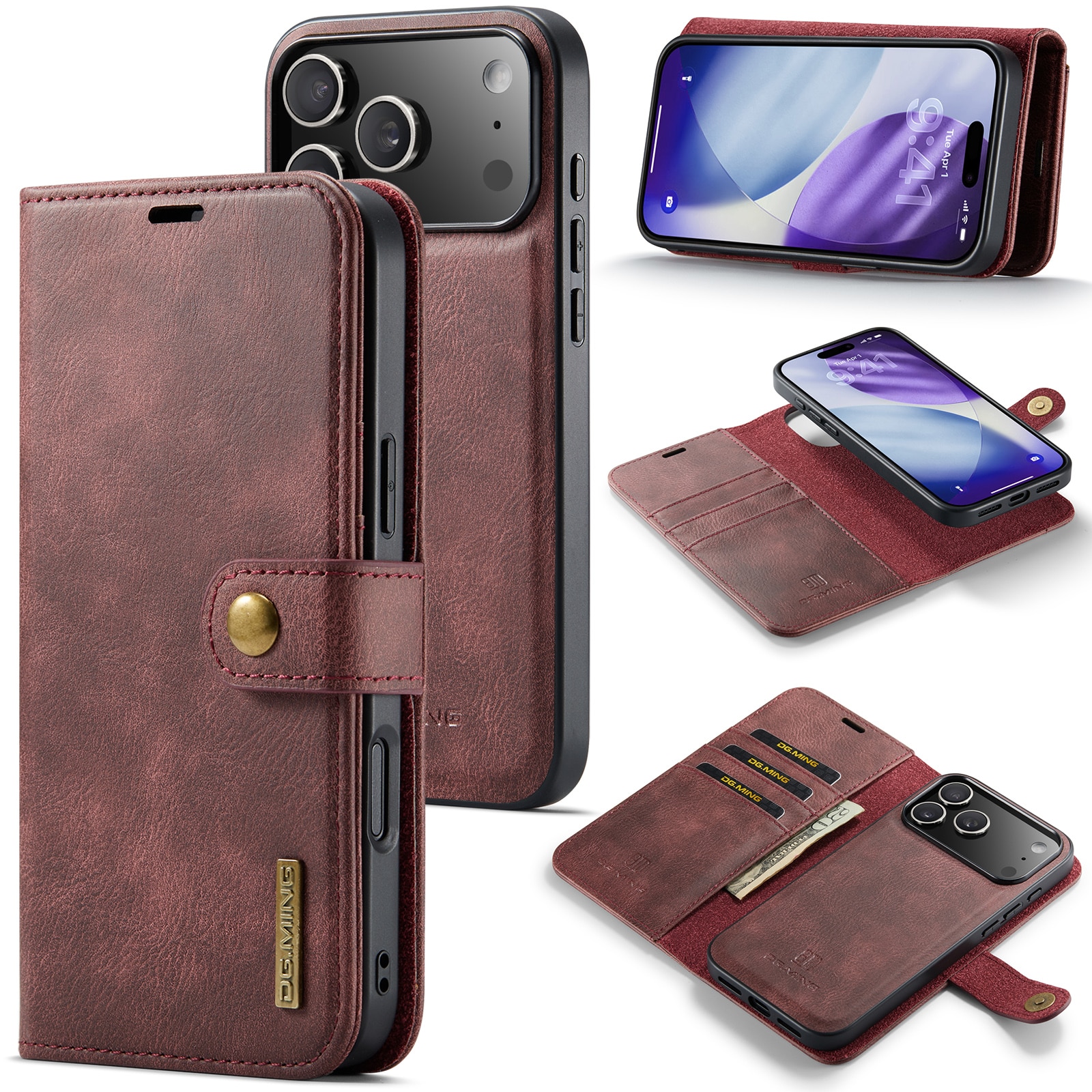 Cover portafoglio Magnet Wallet iPhone 17 Pro Max Red