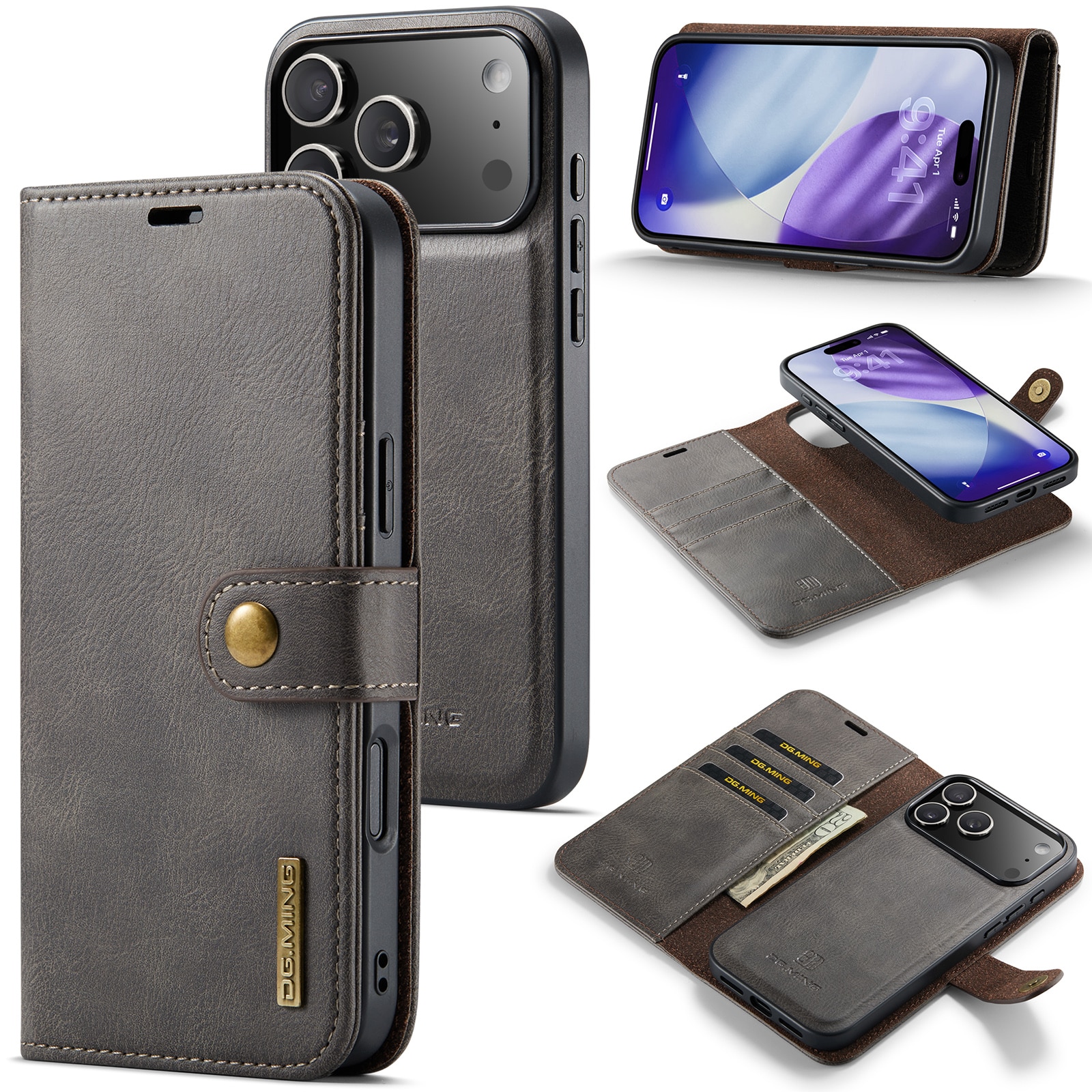 Cover portafoglio Magnet Wallet iPhone 17 Pro Max Brown