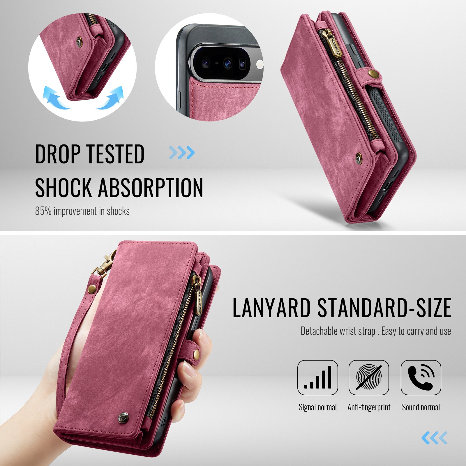 Cover portafoglio Multi-Slot Google Pixel 10 Rosso