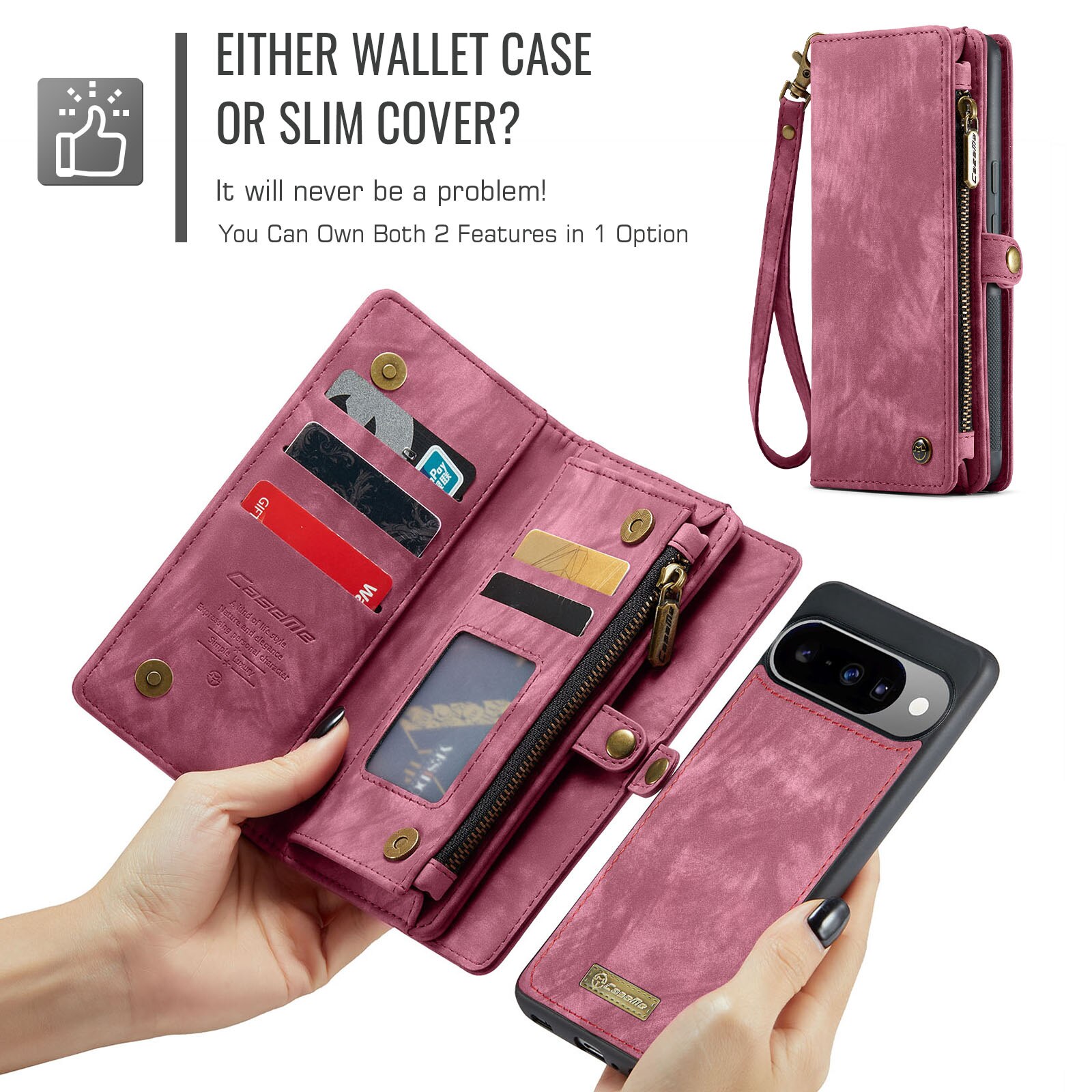 Cover portafoglio Multi-Slot Google Pixel 10 Rosso