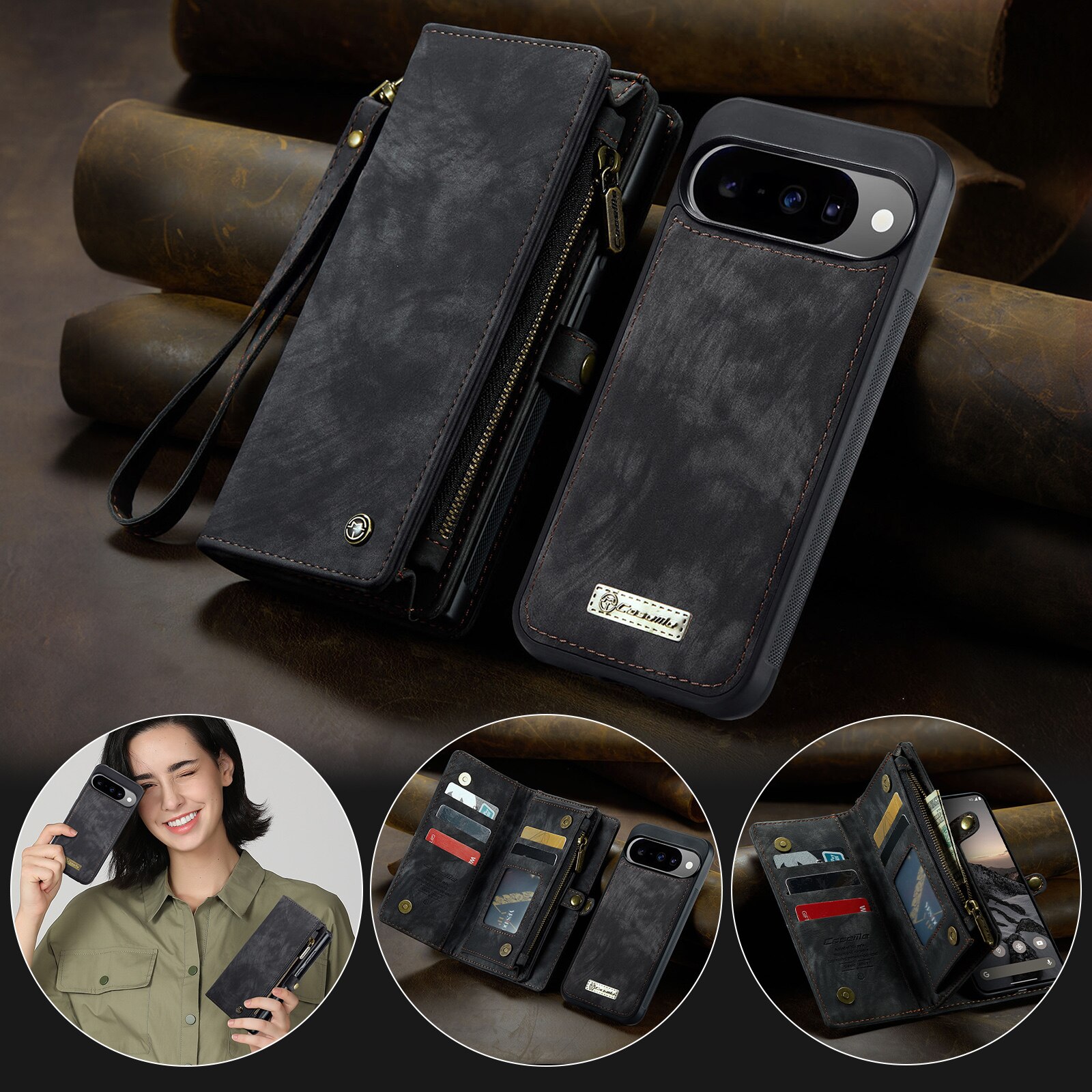 Cover portafoglio Multi-Slot Google Pixel 10 Grigio
