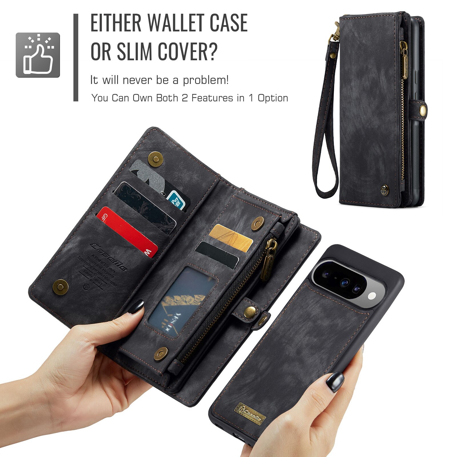 Cover portafoglio Multi-Slot Google Pixel 10 Grigio