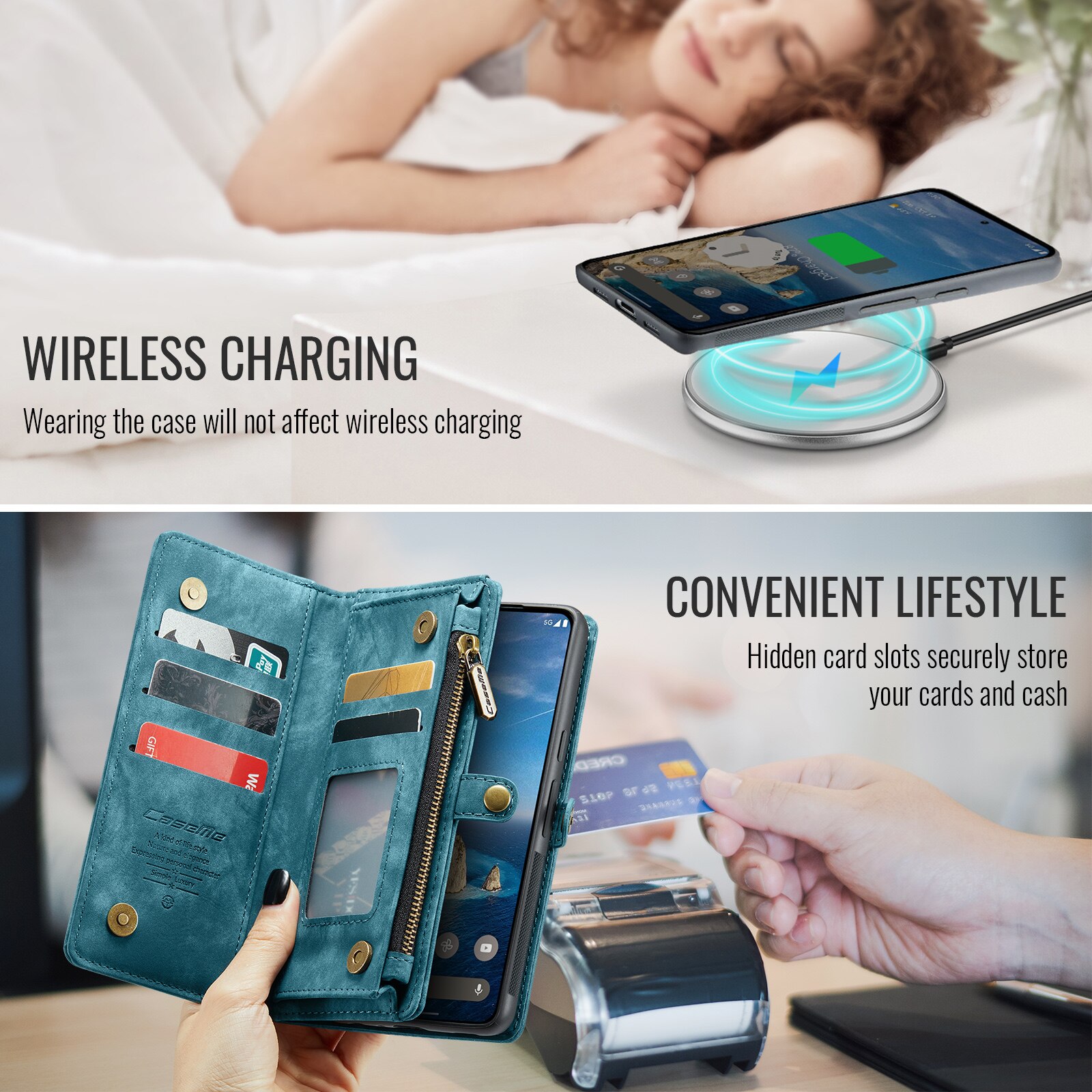 Cover portafoglio Multi-Slot Google Pixel 10 Blu