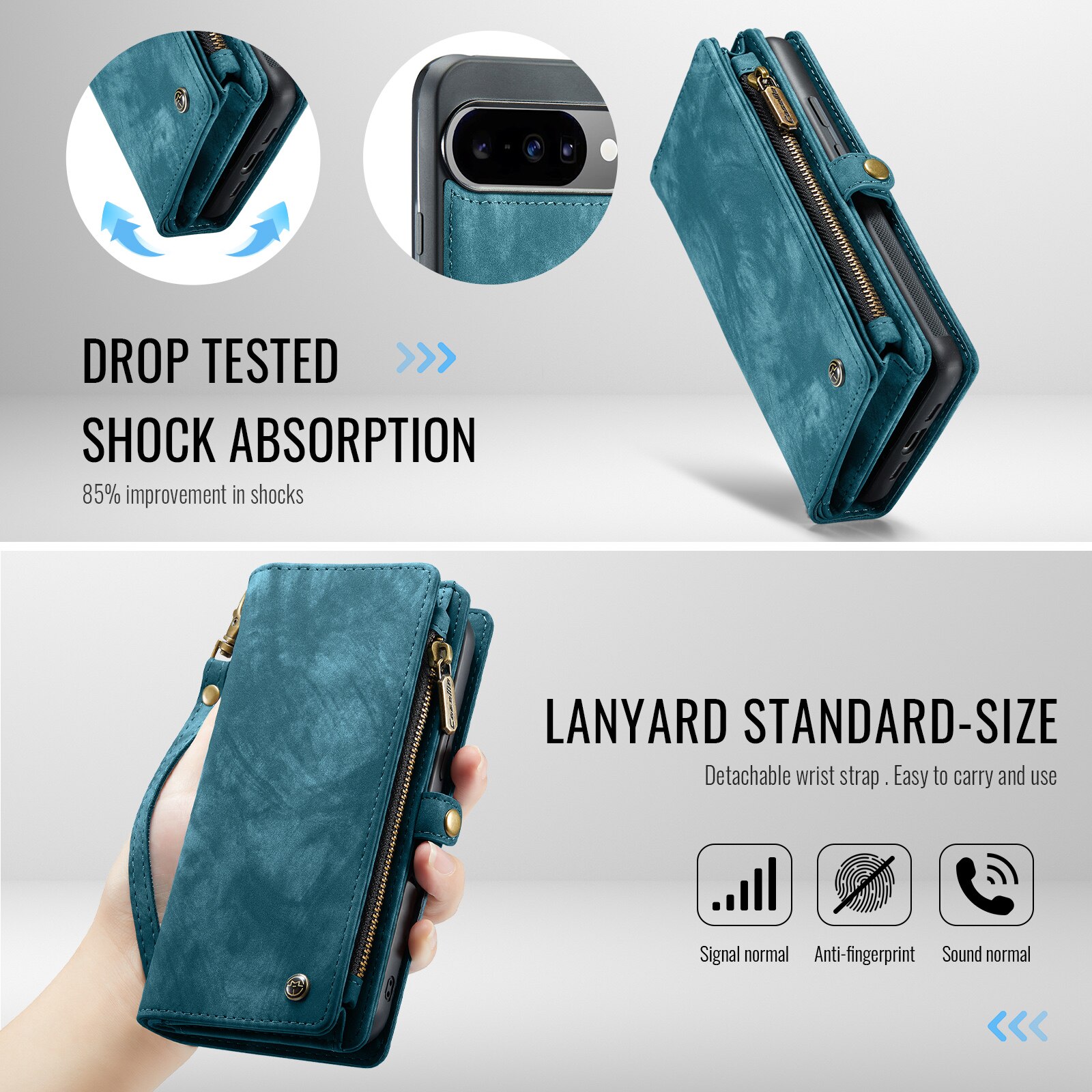 Cover portafoglio Multi-Slot Google Pixel 10 Blu