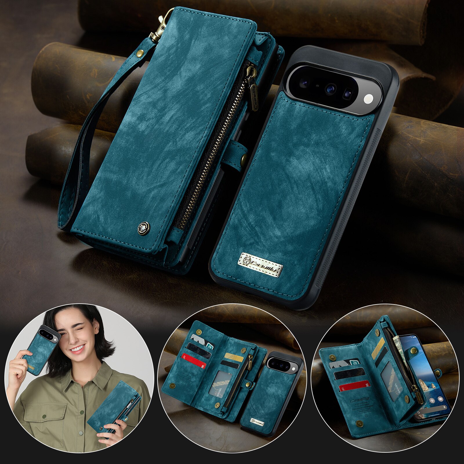 Cover portafoglio Multi-Slot Google Pixel 10 Blu