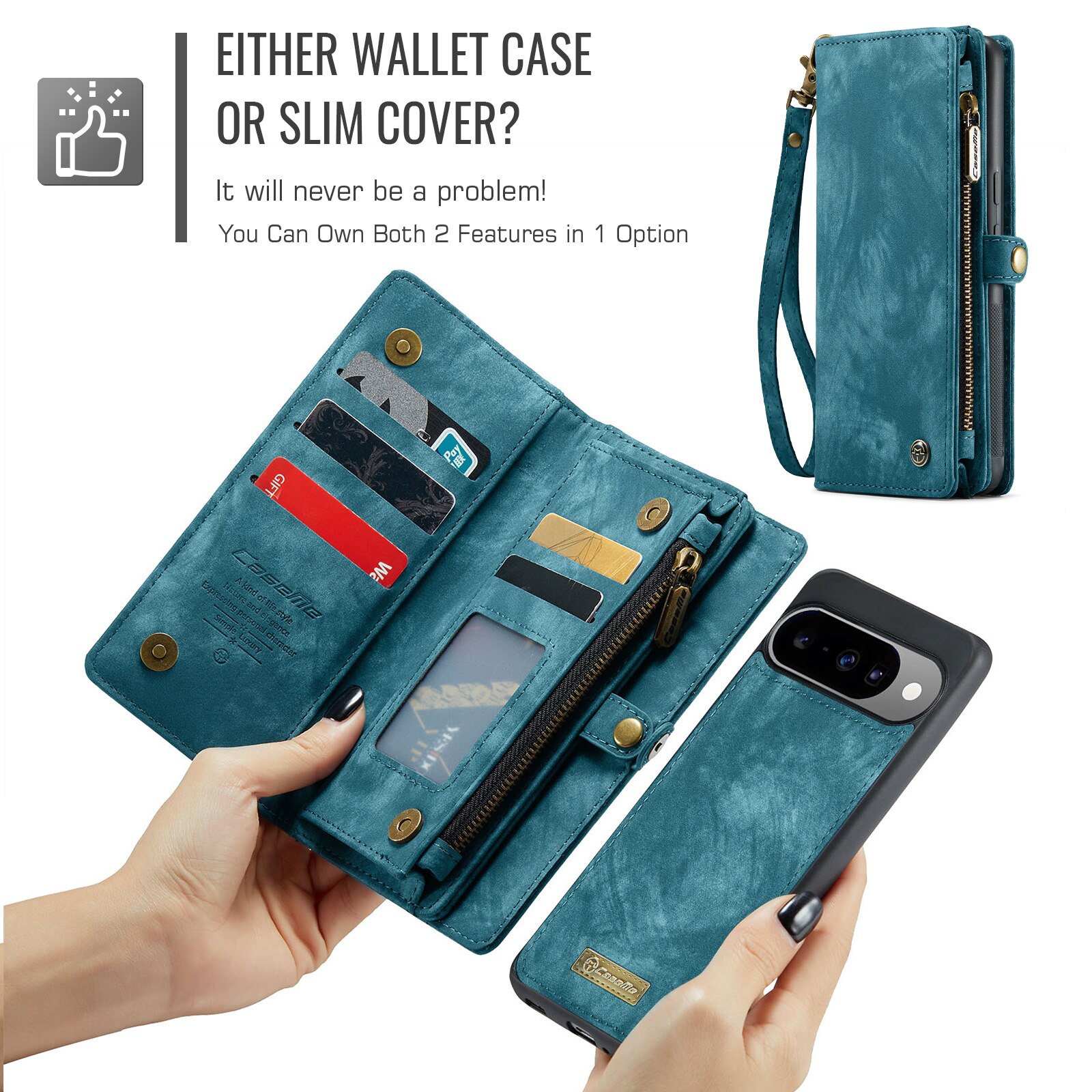 Cover portafoglio Multi-Slot Google Pixel 10 Blu