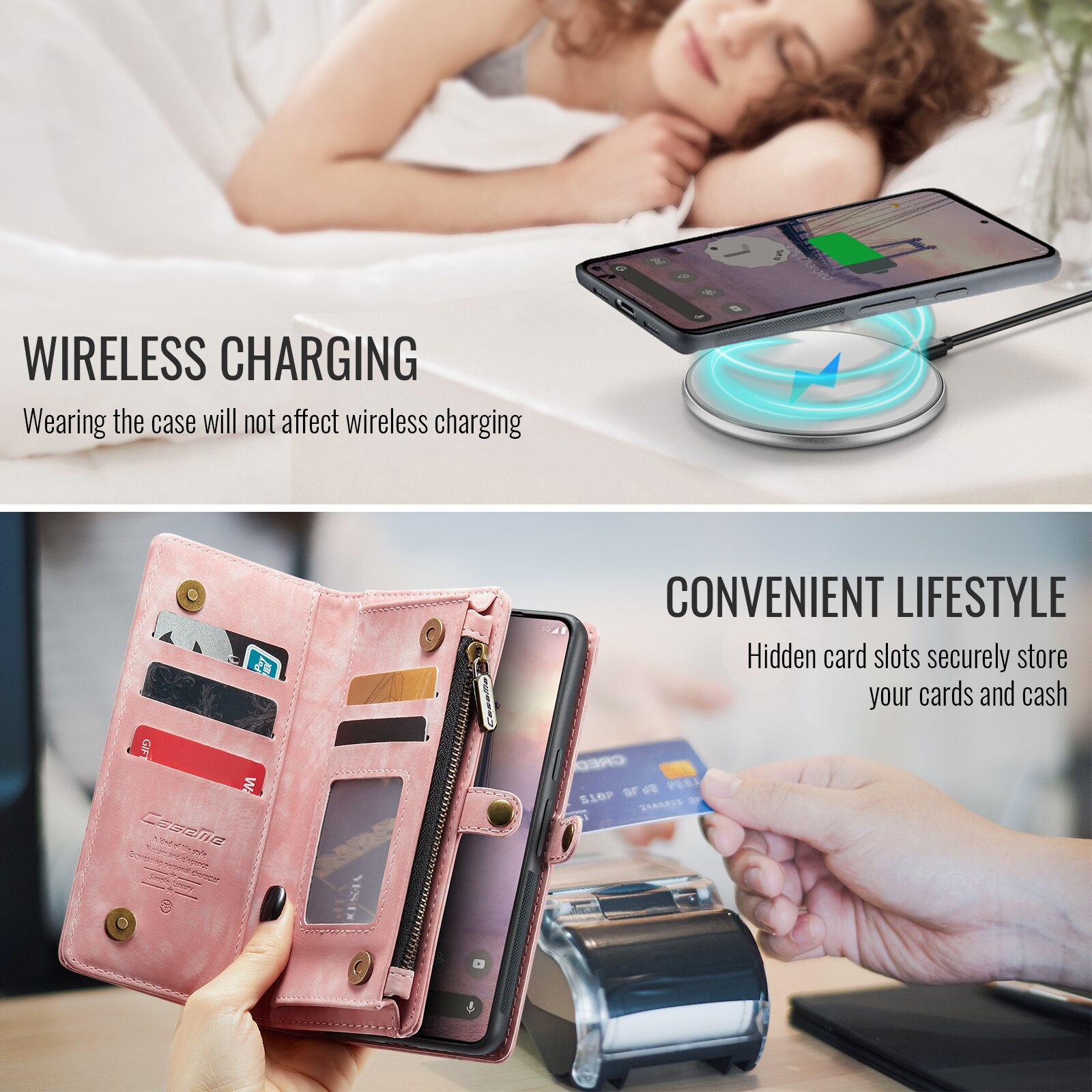 Cover portafoglio Multi-Slot Google Pixel 10 Rosa