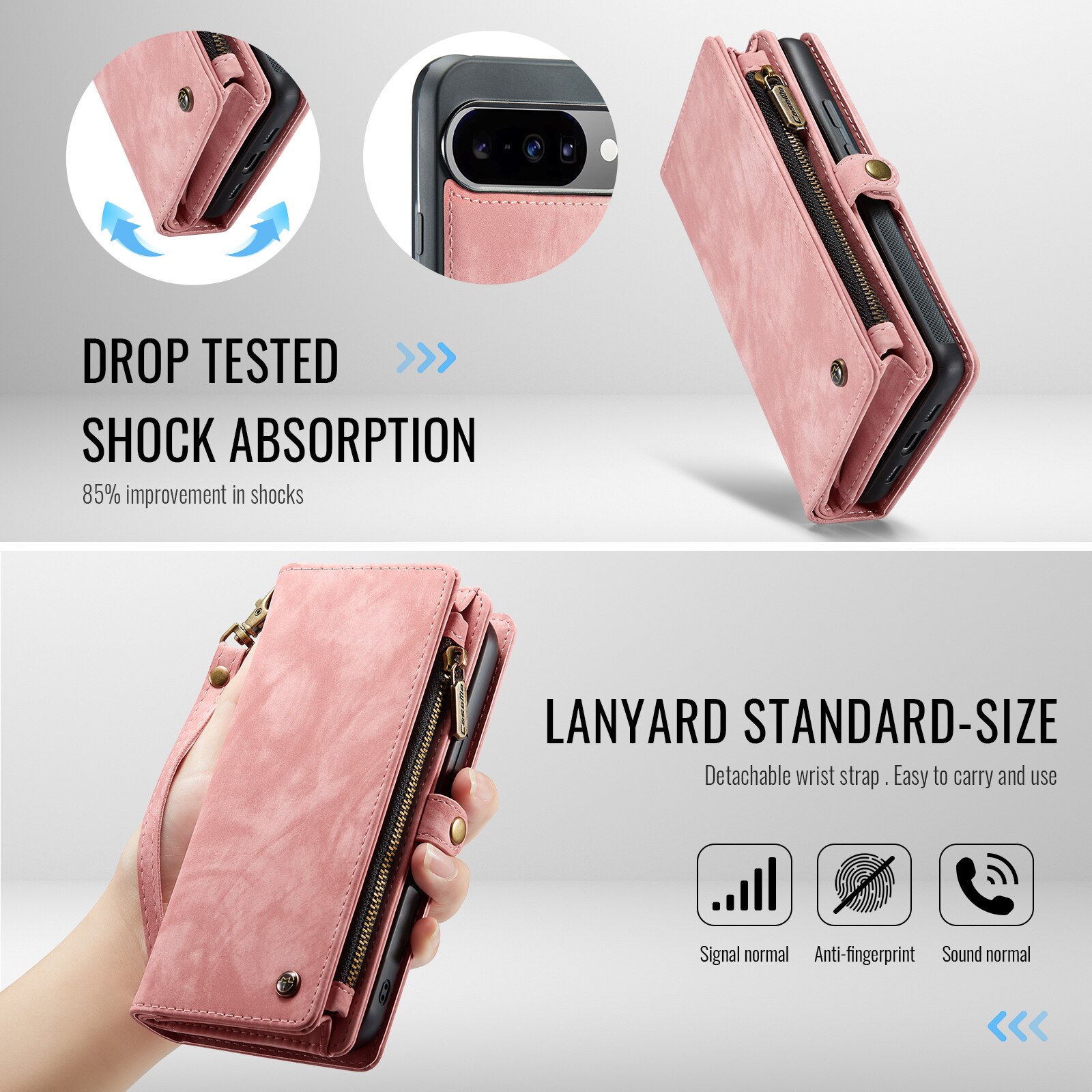 Cover portafoglio Multi-Slot Google Pixel 10 Rosa