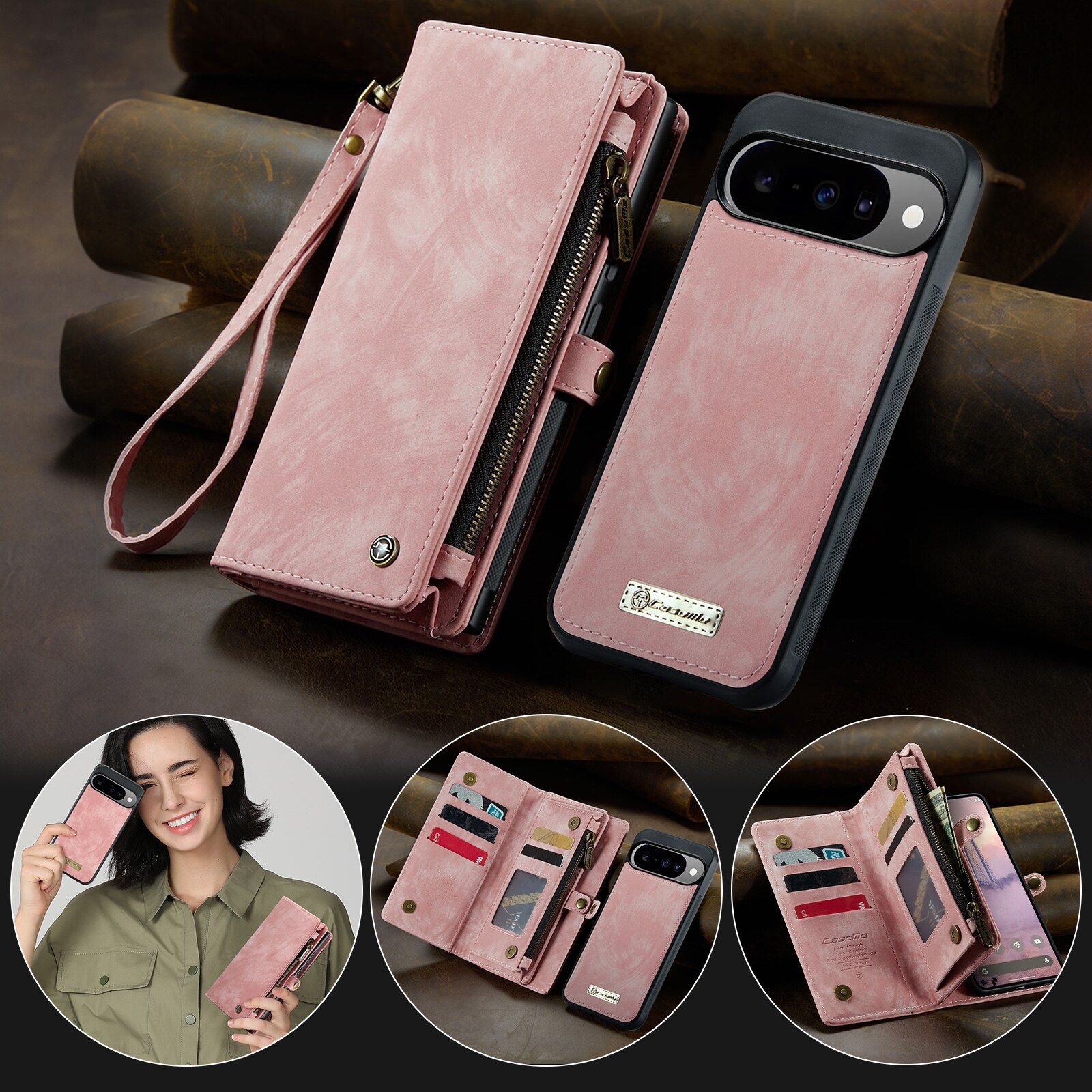 Cover portafoglio Multi-Slot Google Pixel 10 Rosa