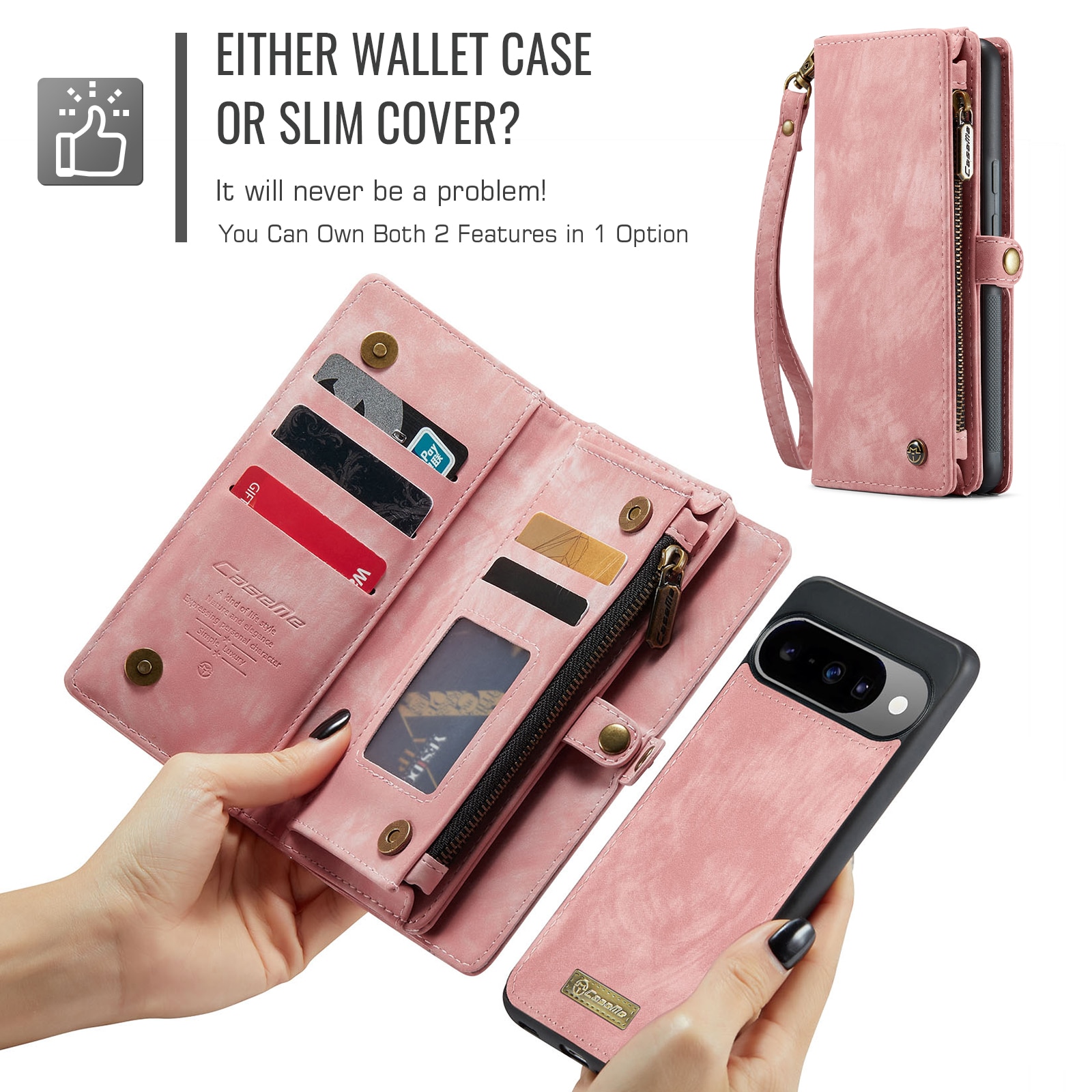 Cover portafoglio Multi-Slot Google Pixel 10 Rosa