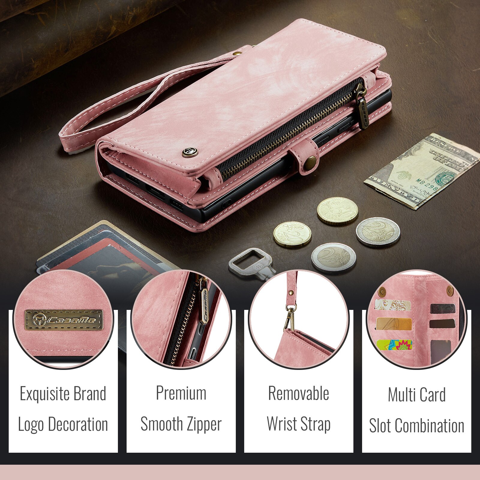 Cover portafoglio Multi-Slot Google Pixel 10 Rosa