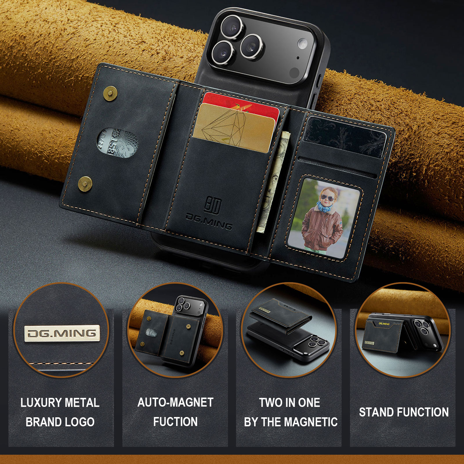 Cover Magnetic Card SlotiPhone 17 Pro Max Nero