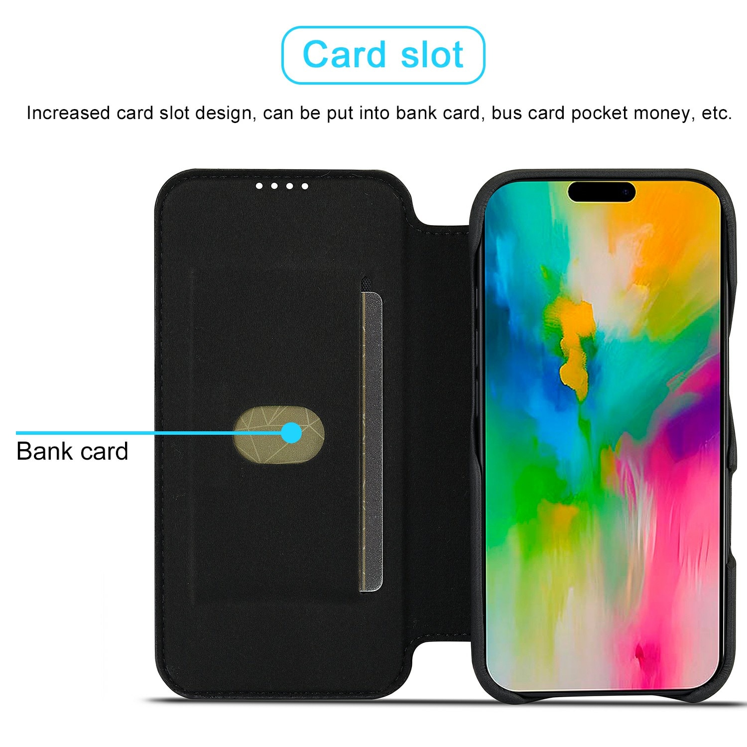 Custodie a portafoglio sottili iPhone 17 nero