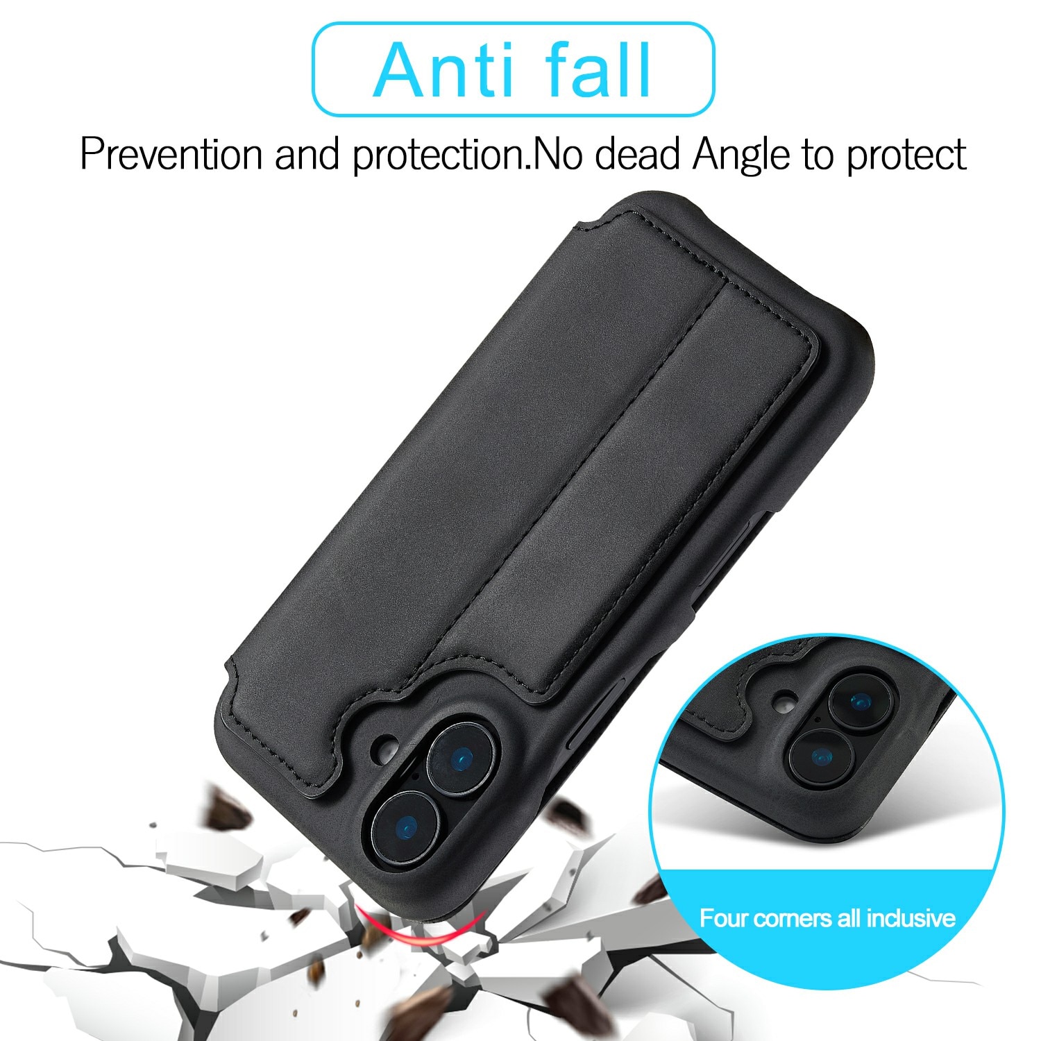 Custodie a portafoglio sottili iPhone 17 nero