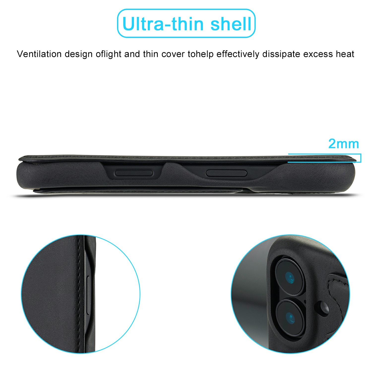 Custodie a portafoglio sottili iPhone 17 nero