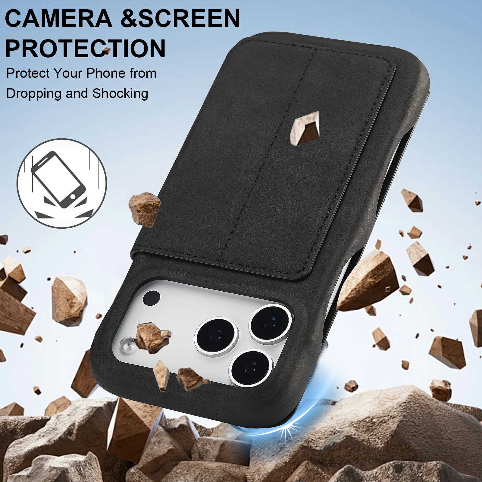 Custodie a portafoglio sottili iPhone 17 Pro Nero