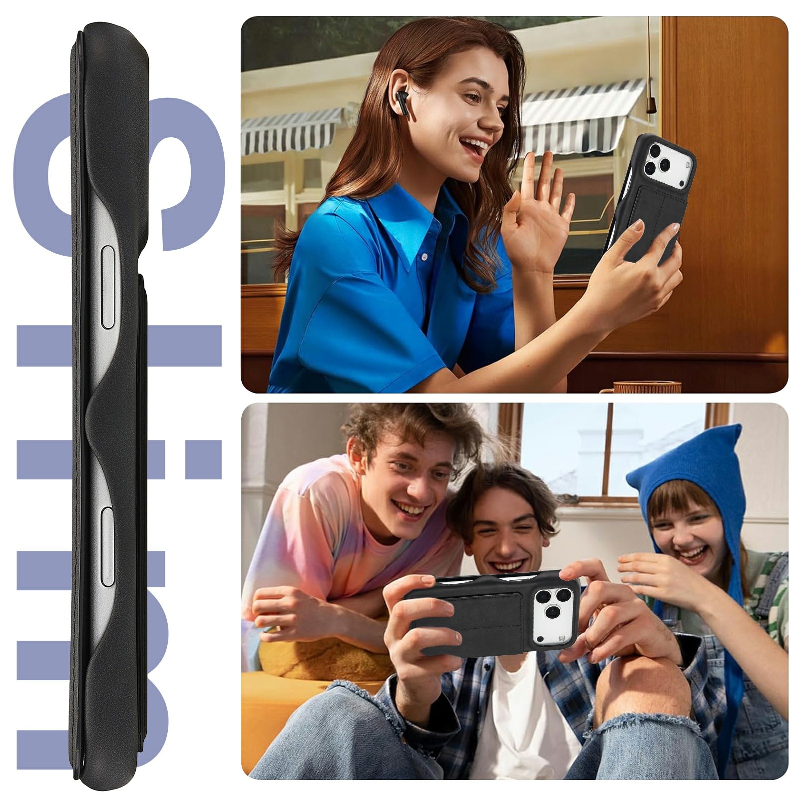 Custodie a portafoglio sottili iPhone 17 Pro Nero