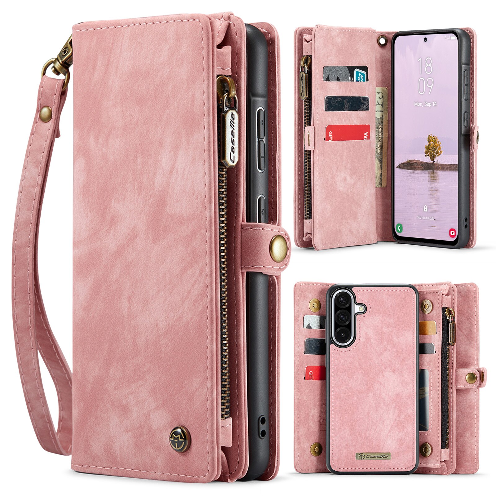 Cover portafoglio Multi-Slot Samsung Galaxy A17 Rosa