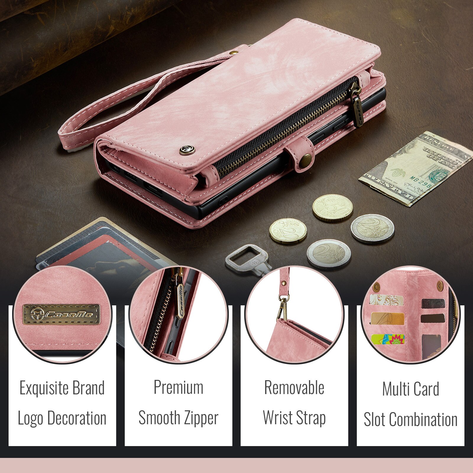 Cover portafoglio Multi-Slot Samsung Galaxy A17 Rosa