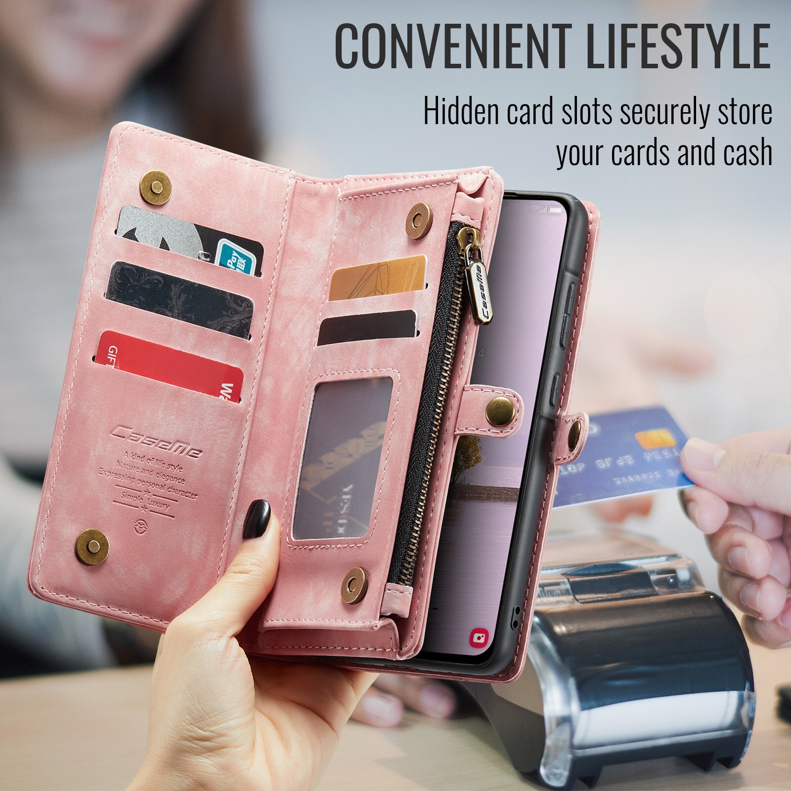 Cover portafoglio Multi-Slot Samsung Galaxy A17 Rosa