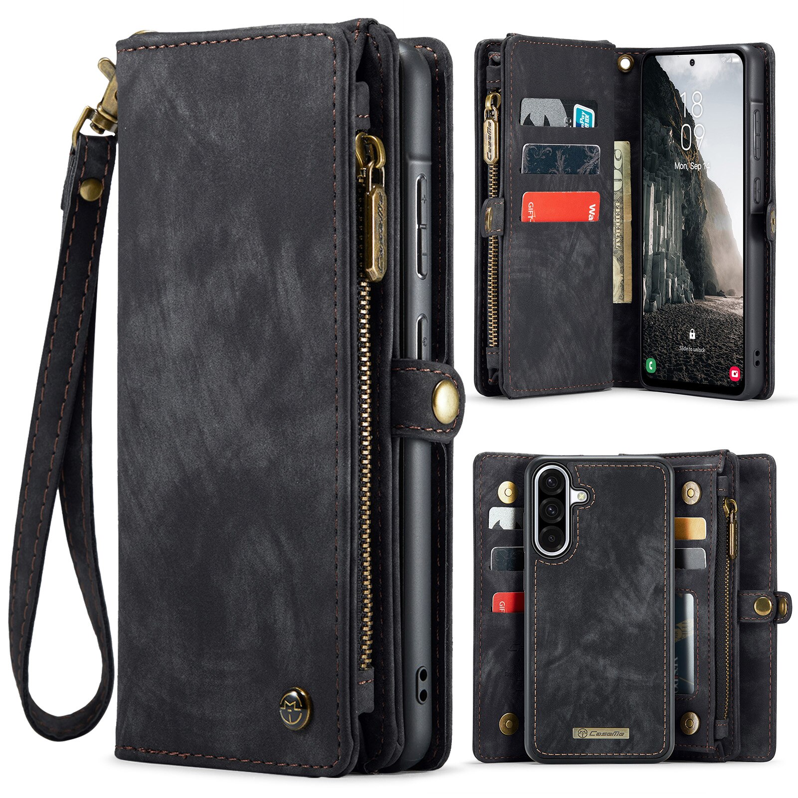 Cover portafoglio Multi-Slot Samsung Galaxy A17 Grigio