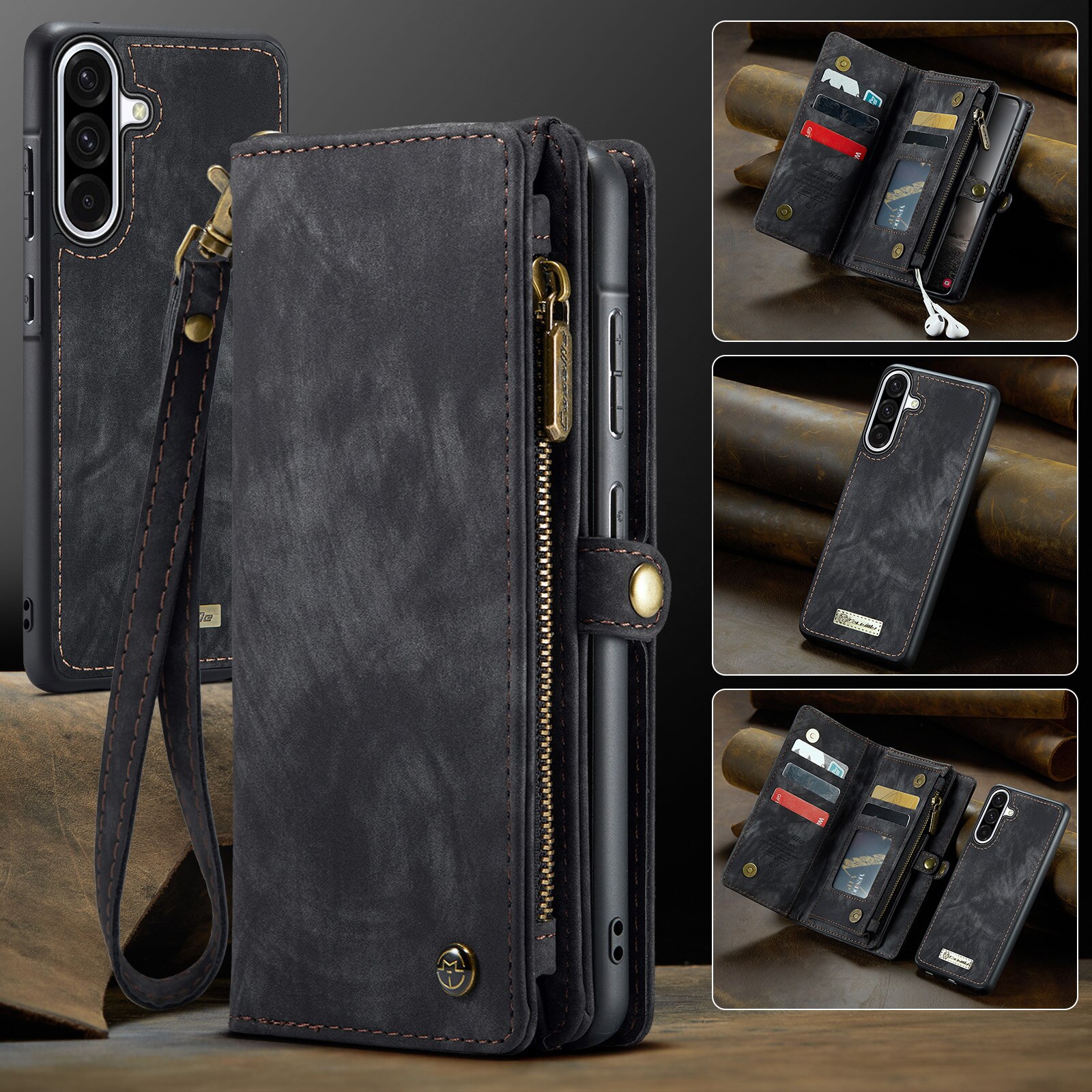 Cover portafoglio Multi-Slot Samsung Galaxy A17 Grigio