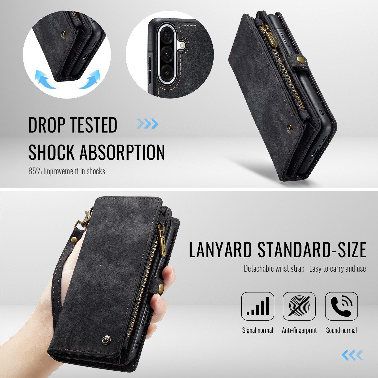 Cover portafoglio Multi-Slot Samsung Galaxy A17 Grigio