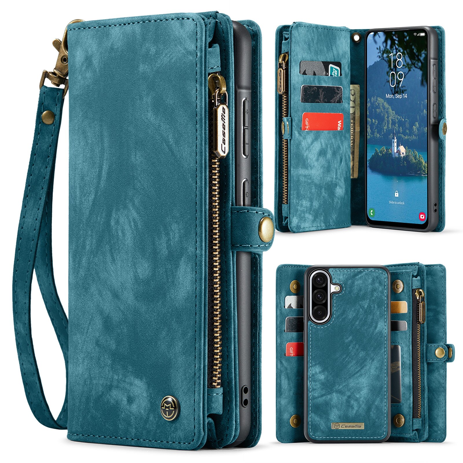 Cover portafoglio Multi-Slot Samsung Galaxy A17 Blu
