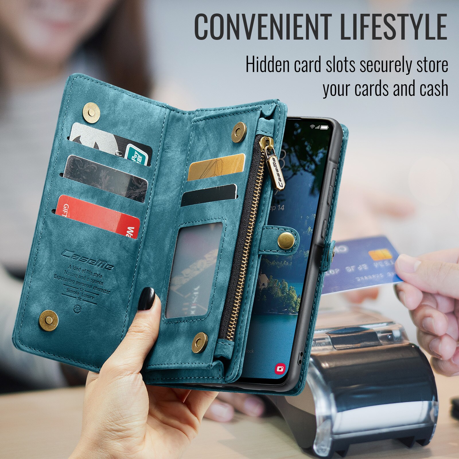 Cover portafoglio Multi-Slot Samsung Galaxy A17 Blu
