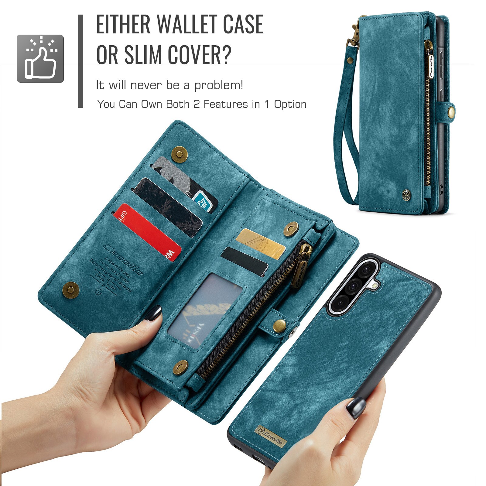 Cover portafoglio Multi-Slot Samsung Galaxy A17 Blu