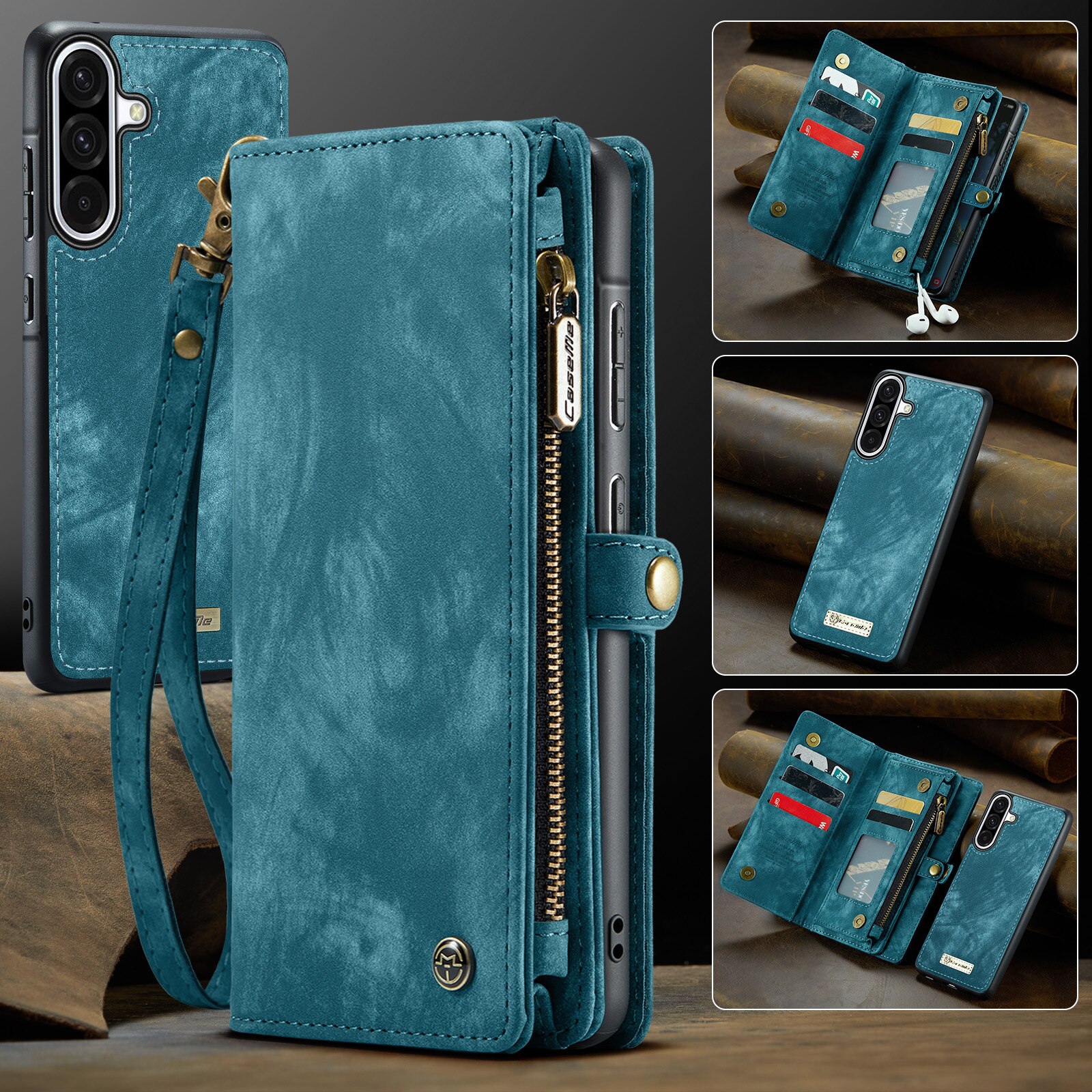 Cover portafoglio Multi-Slot Samsung Galaxy A17 Blu
