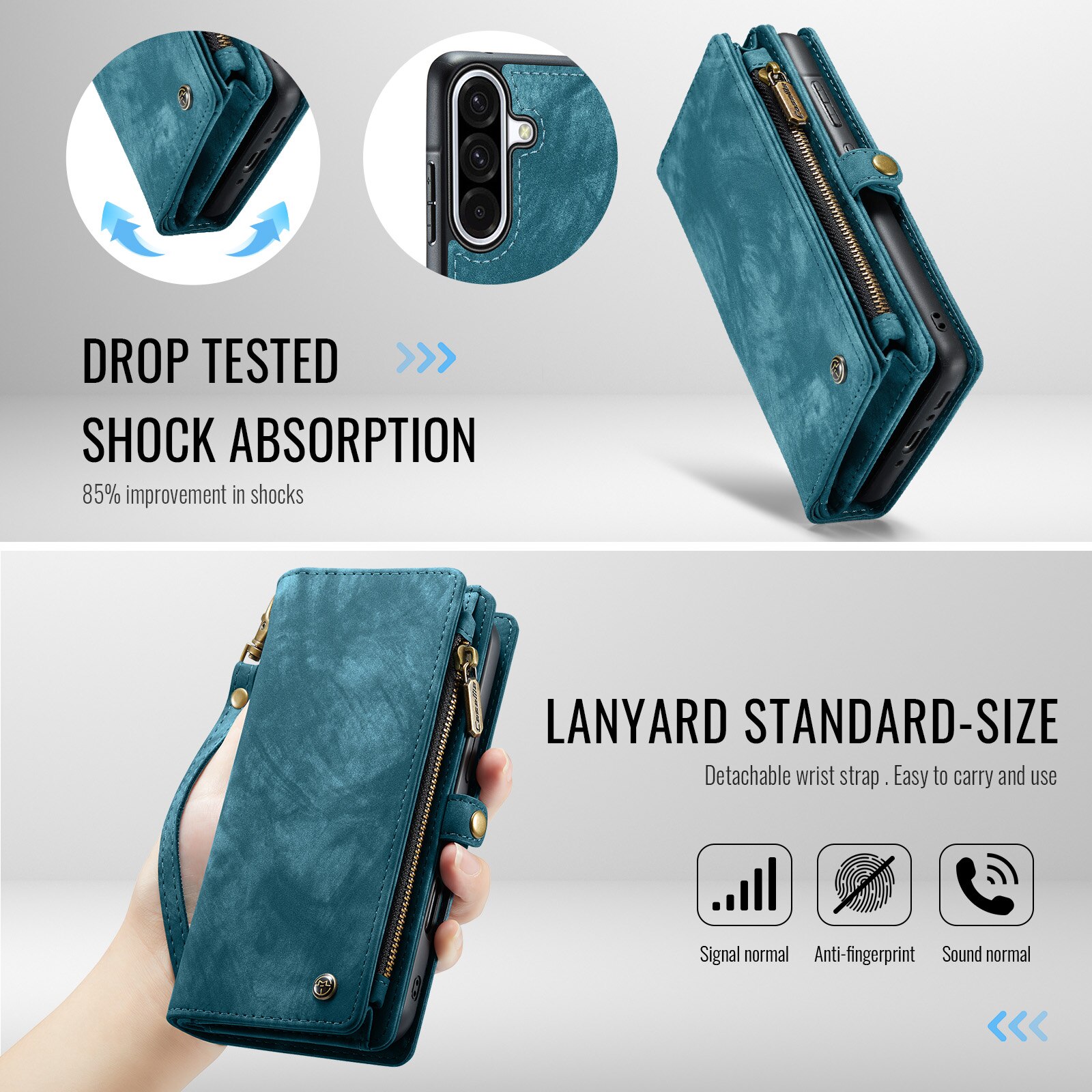 Cover portafoglio Multi-Slot Samsung Galaxy A17 Blu