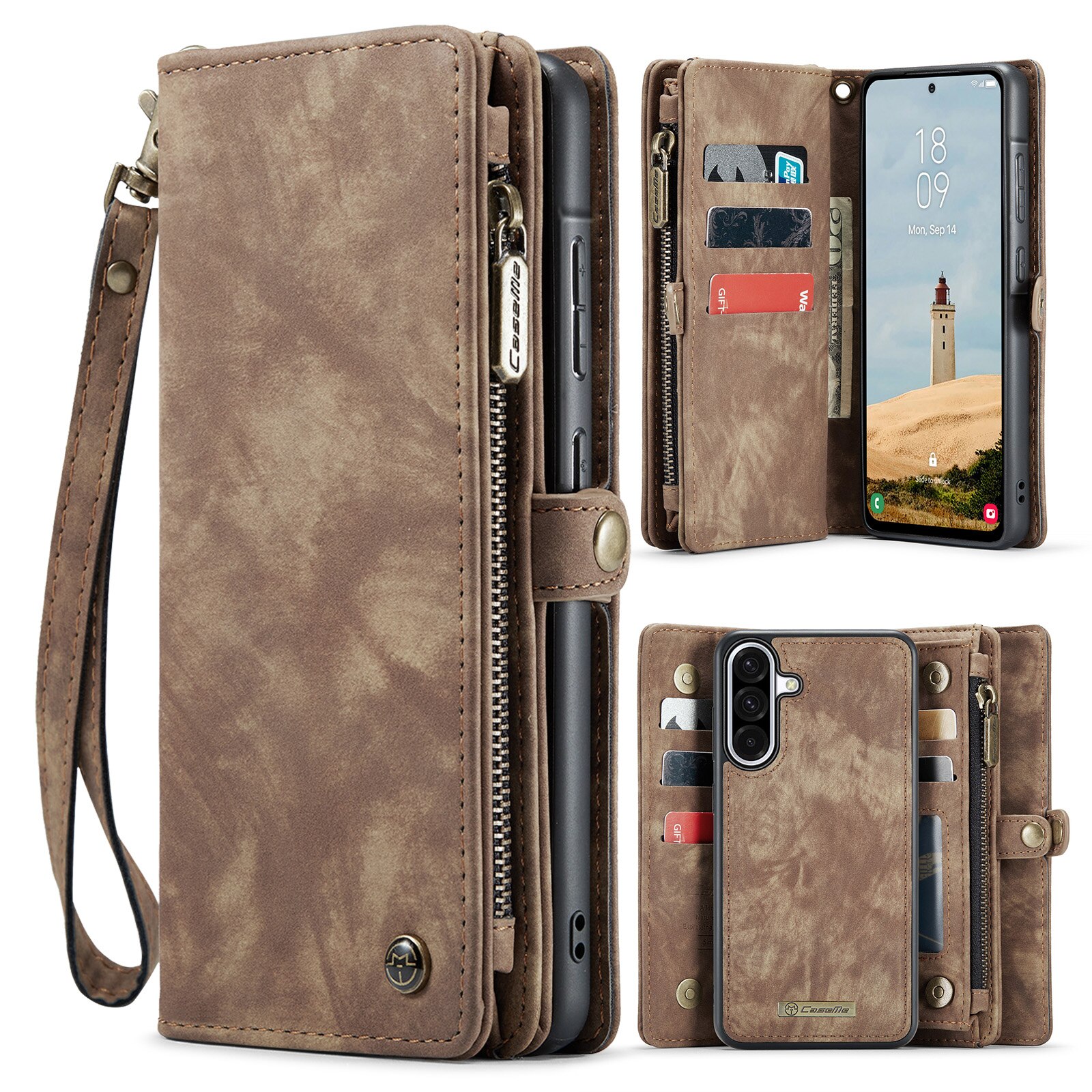 Cover portafoglio Multi-Slot Samsung Galaxy A17 Marrone