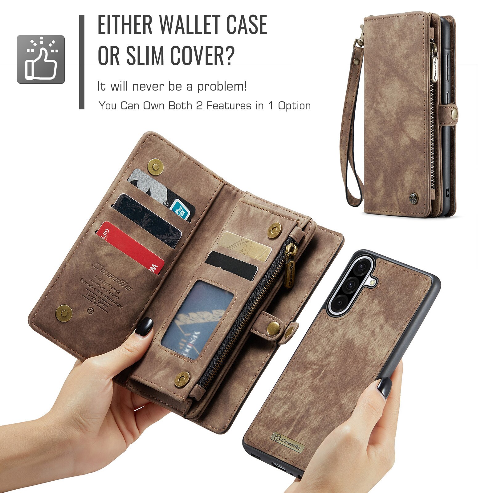Cover portafoglio Multi-Slot Samsung Galaxy A17 Marrone