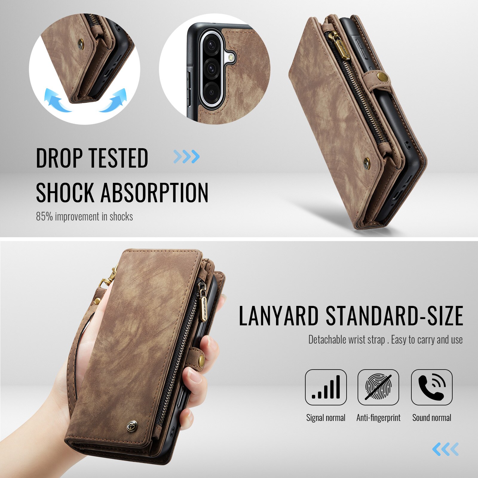 Cover portafoglio Multi-Slot Samsung Galaxy A17 Marrone