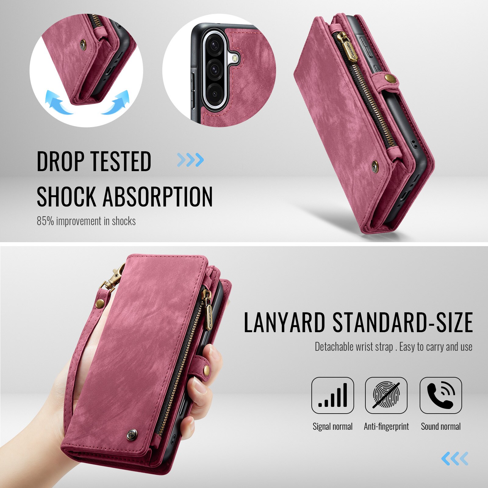 Cover portafoglio Multi-Slot Samsung Galaxy A17 Rosso