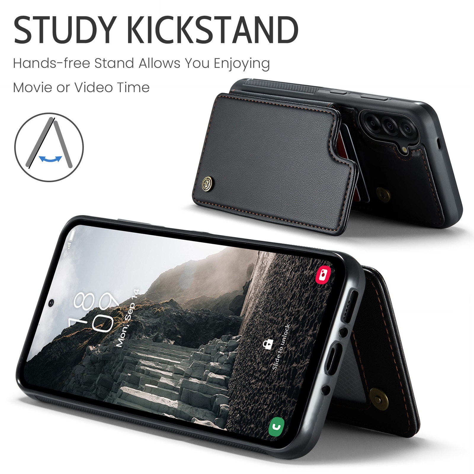 Cover con portacarte anti-RFID Samsung Galaxy A17 nero